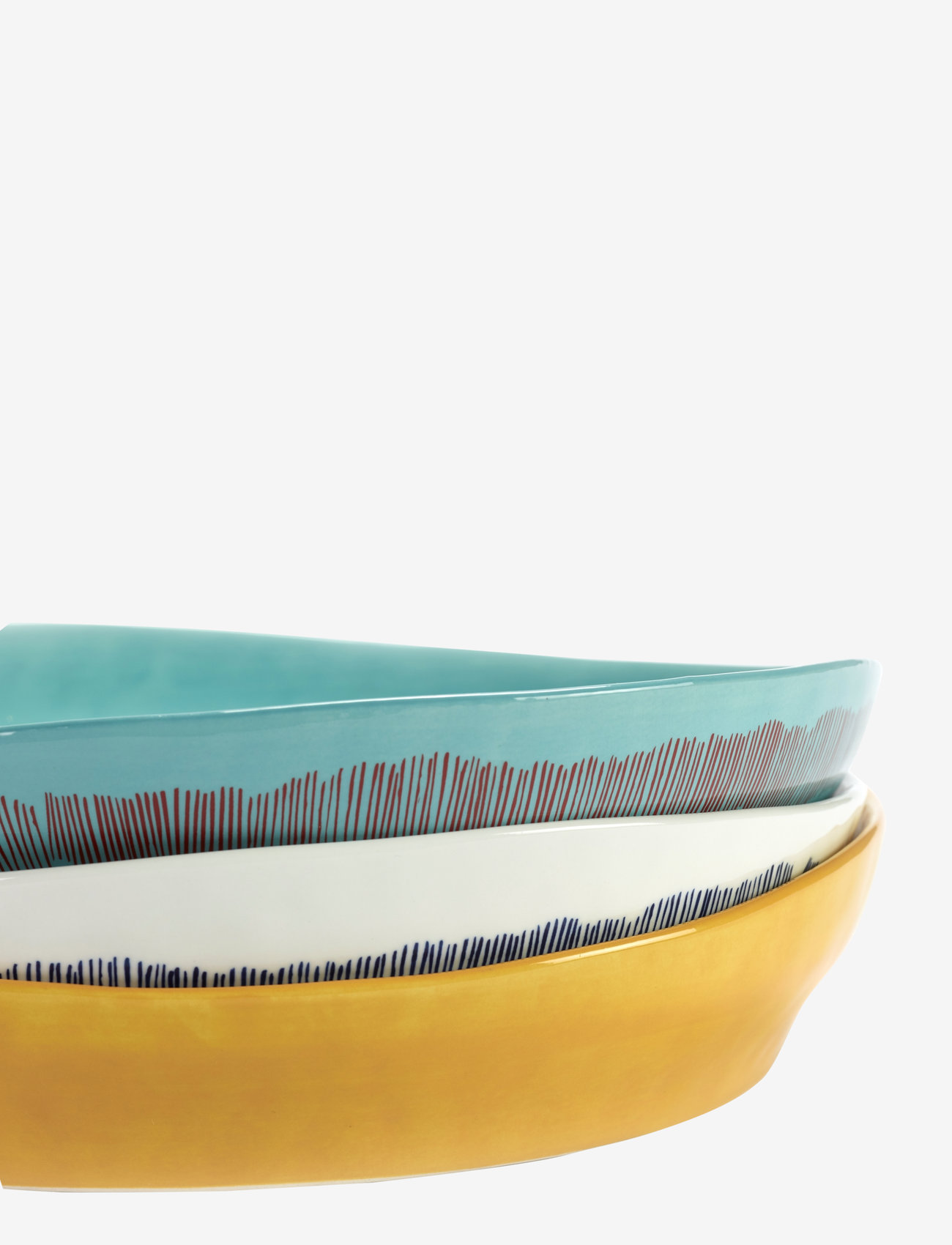 Serax - SERVING BOWL S WHITE STRIPES BLUE FEAST - serving bowls - white - 2