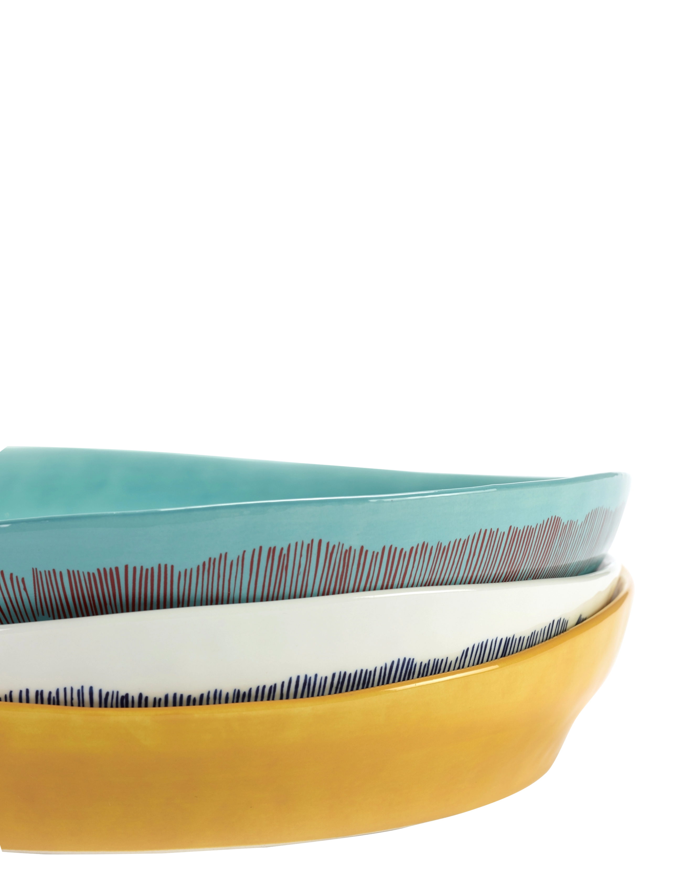 Serax - SERVING BOWL S WHITE STRIPES BLUE FEAST - serving bowls - white - 3