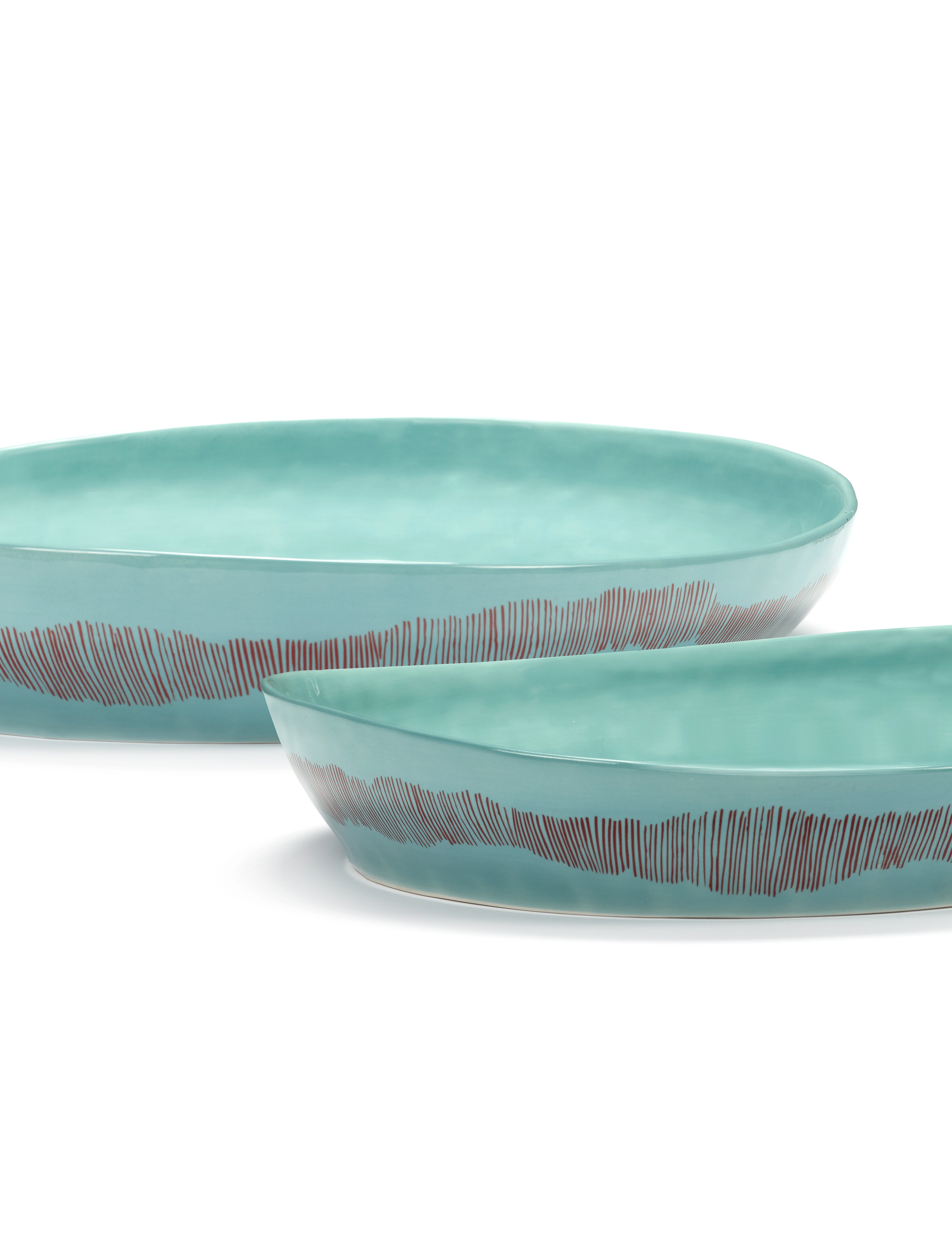 Serax Serving Bowl S Azure Stripes Red Feast, S, Bowls & Dishes, Blau - Bowls, Homeware