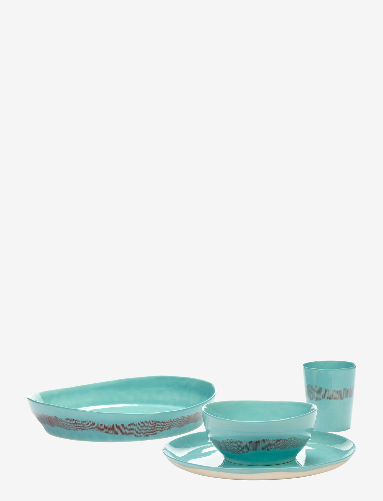 Serax - SERVING BOWL S AZURE STRIPES RED FEAST - serveringsskålar - blue - 2