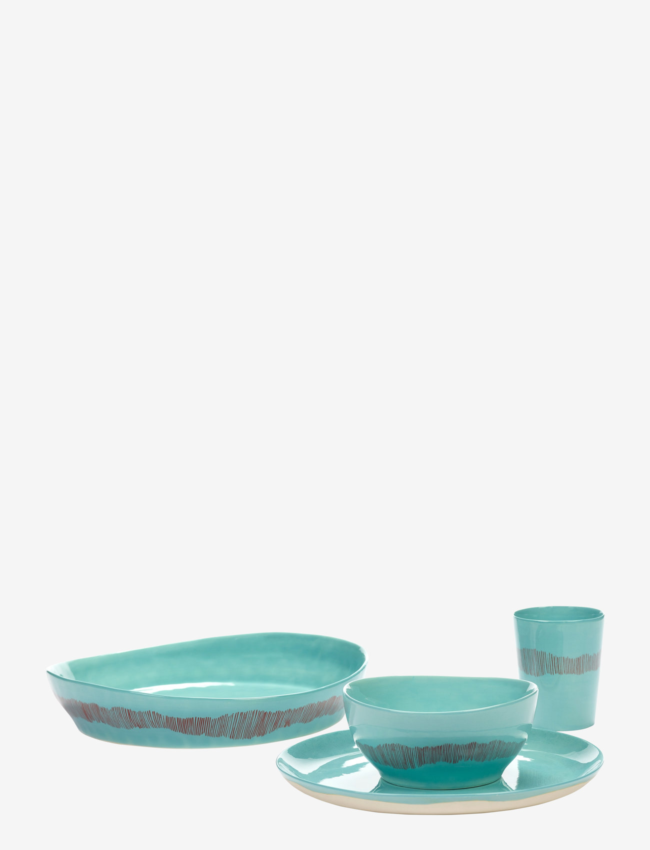 Serax - SERVING BOWL S AZURE STRIPES RED FEAST - serveringsskålar - blue - 3