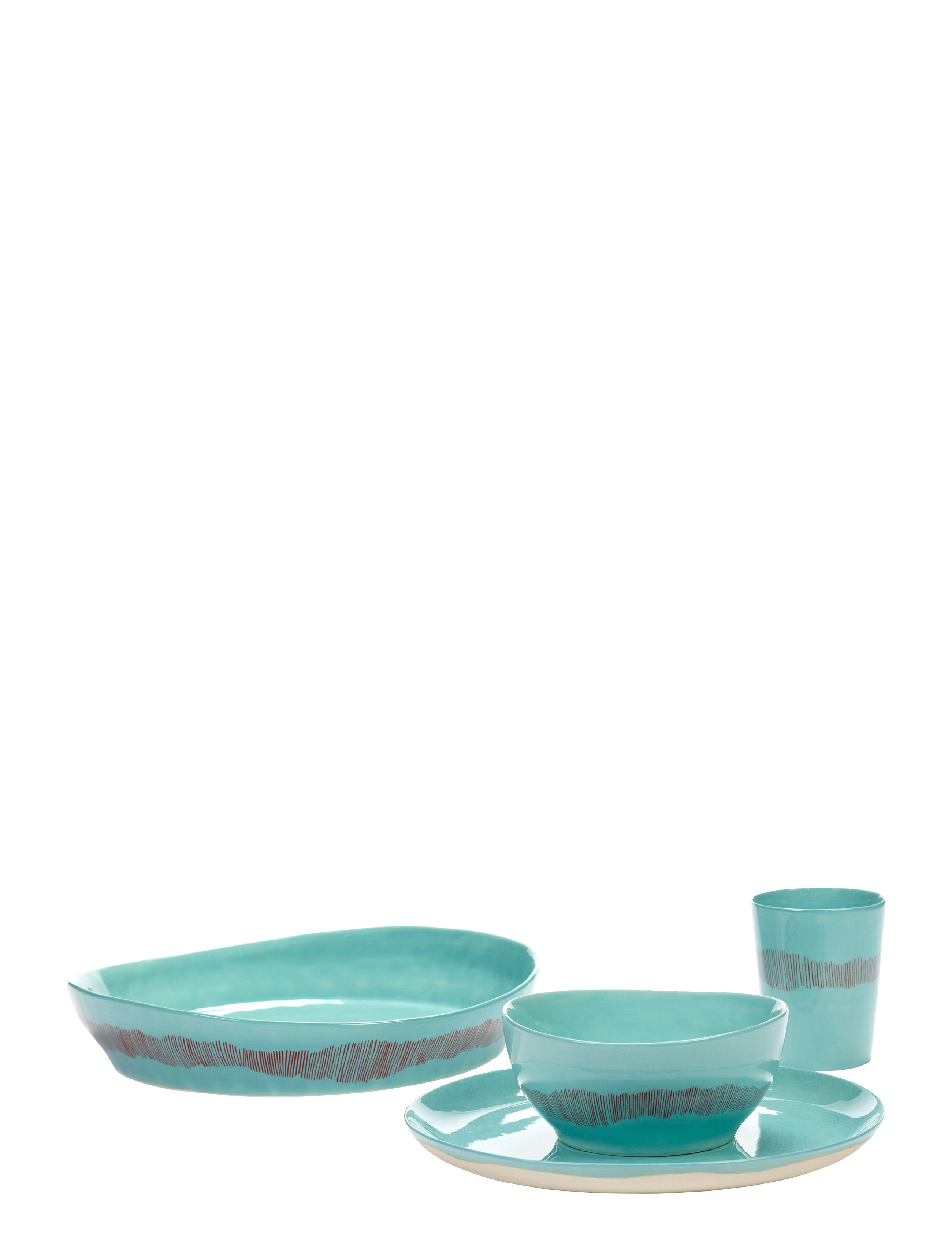 Serax - SERVING BOWL S AZURE STRIPES RED FEAST - serveringsskåler - blue - 4