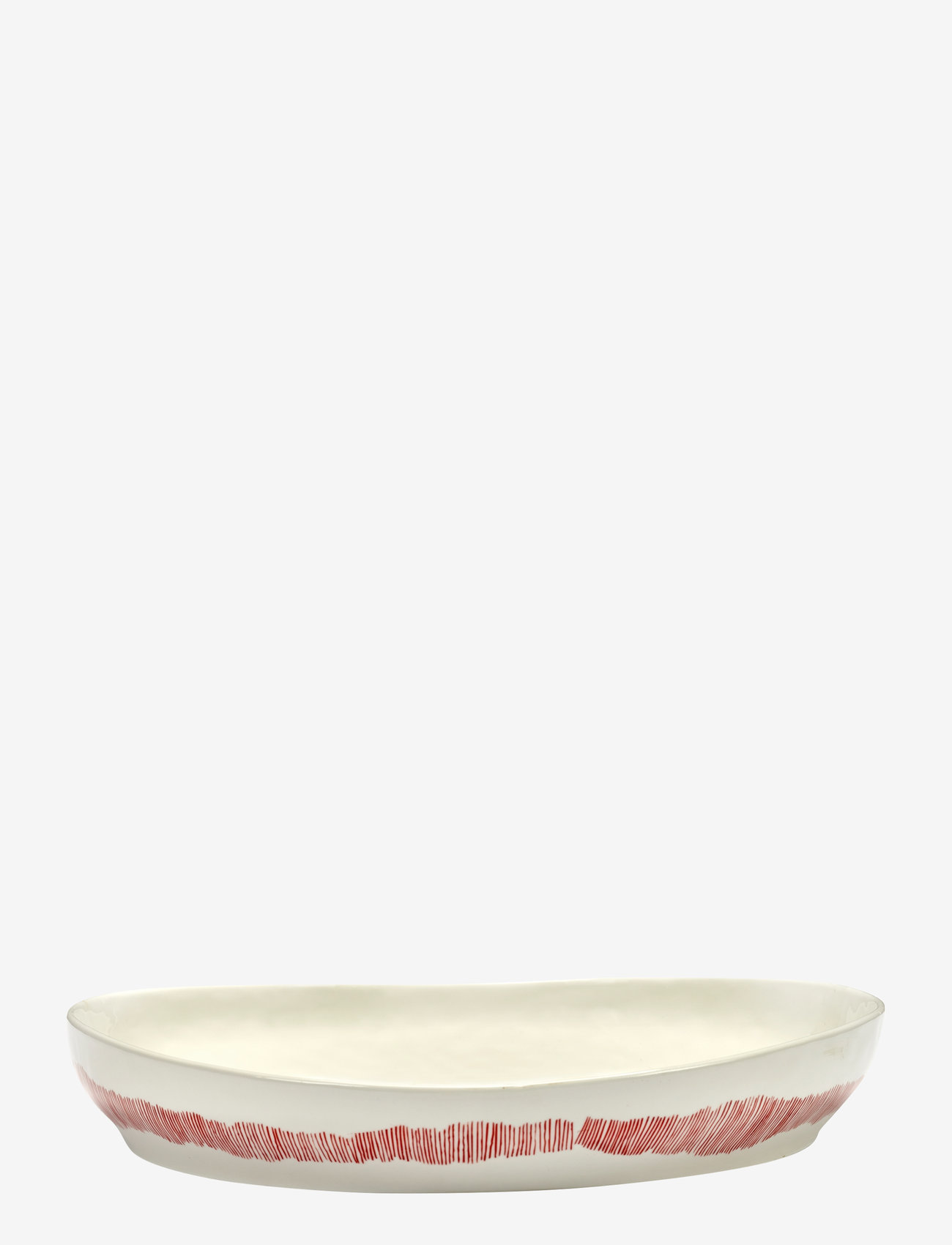 Serax - SERVING BOWL M WHITE STRIPES RED FEAST - serveerimisnõud - white - 0