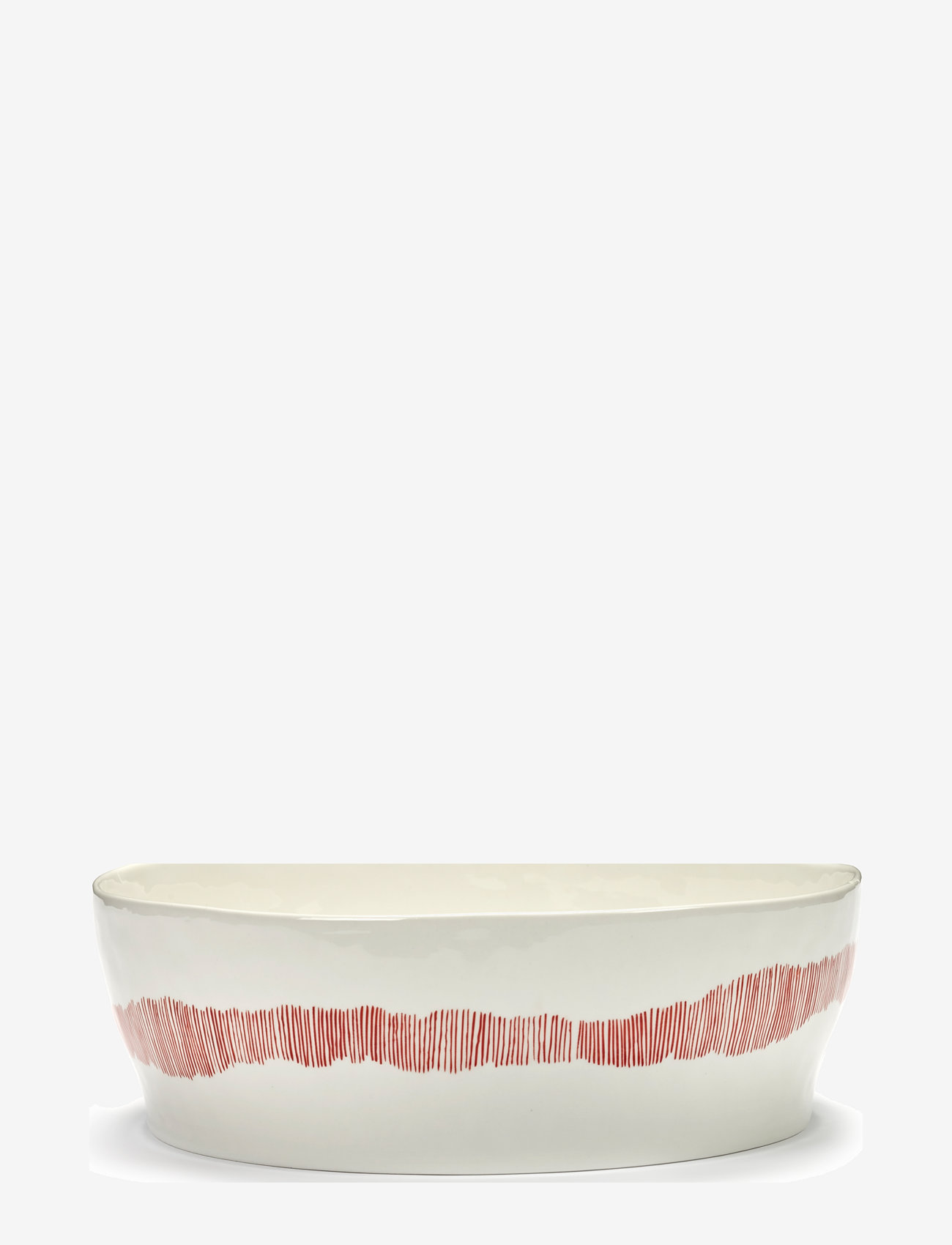 Serax - SALAD BOWL WHITE STRIPES RED FEAST - salatschüsseln - white - 1
