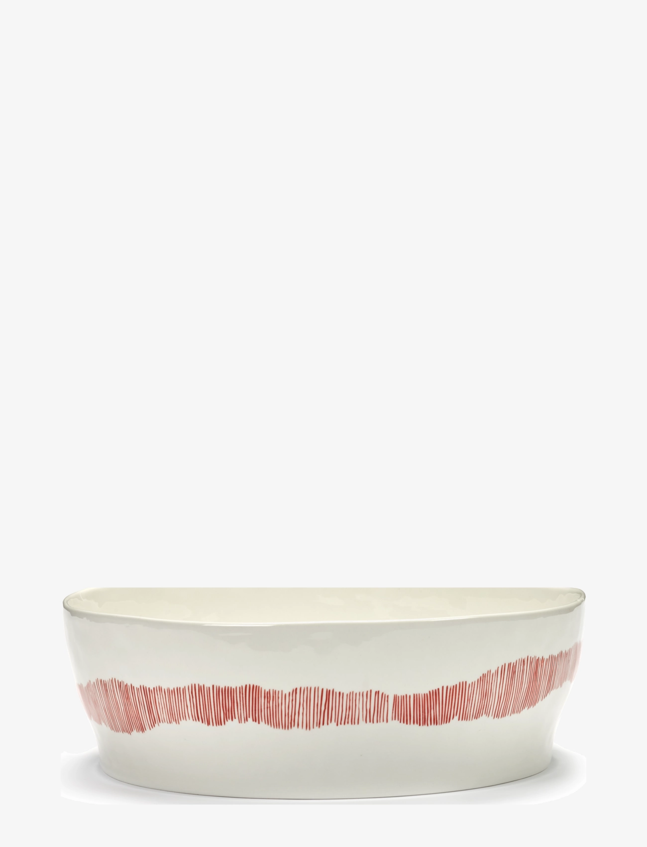 Serax SALAD BOWL WHITE STRIPES RED FEAST - Servering - WHITE / white