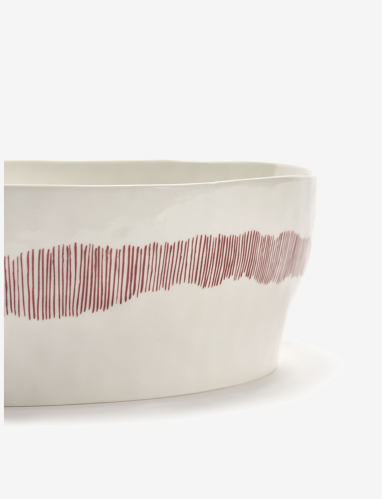 Serax - SALAD BOWL WHITE STRIPES RED FEAST - salatschüsseln - white - 3