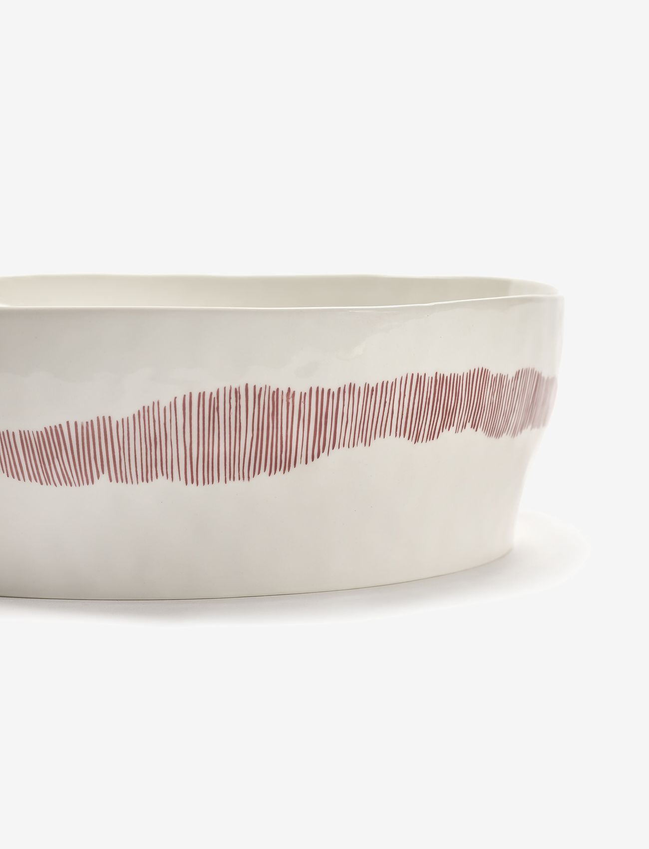 Serax - SALAD BOWL WHITE STRIPES RED FEAST - salatschüsseln - white - 4