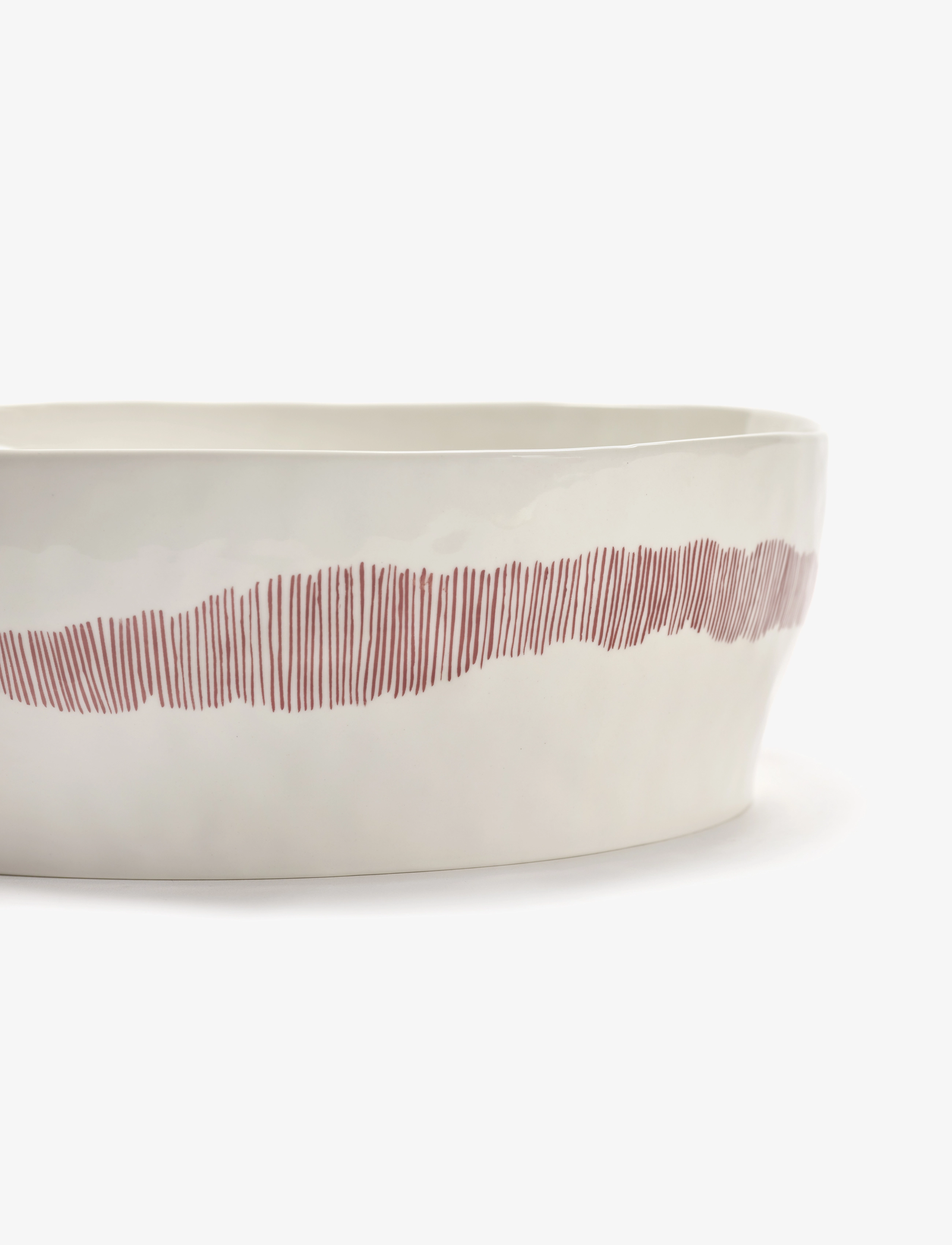 Serax - SALAD BOWL WHITE STRIPES RED FEAST - salad bowls - white - 4