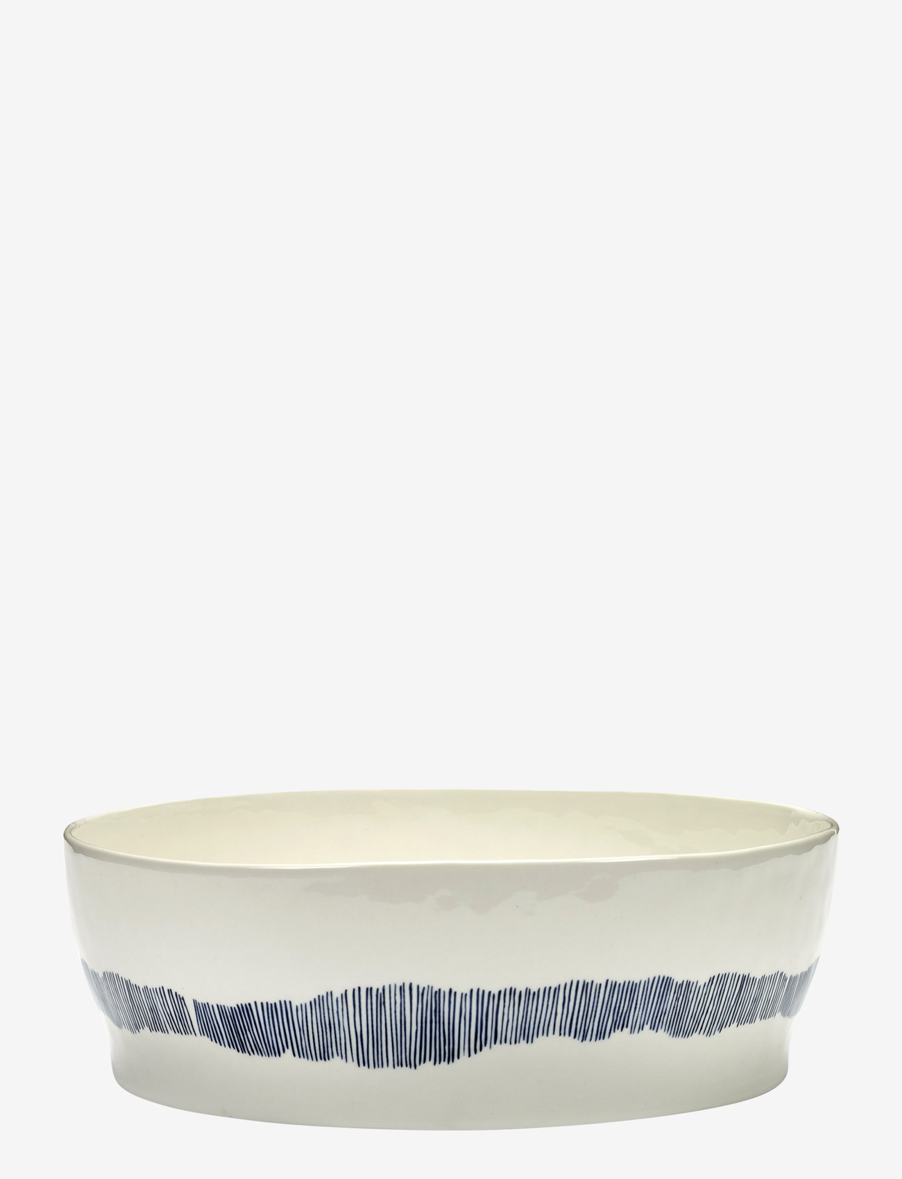 Serax - SALAD BOWL WHITE STRIPES BLUE FEAST - salad bowls - white - 0