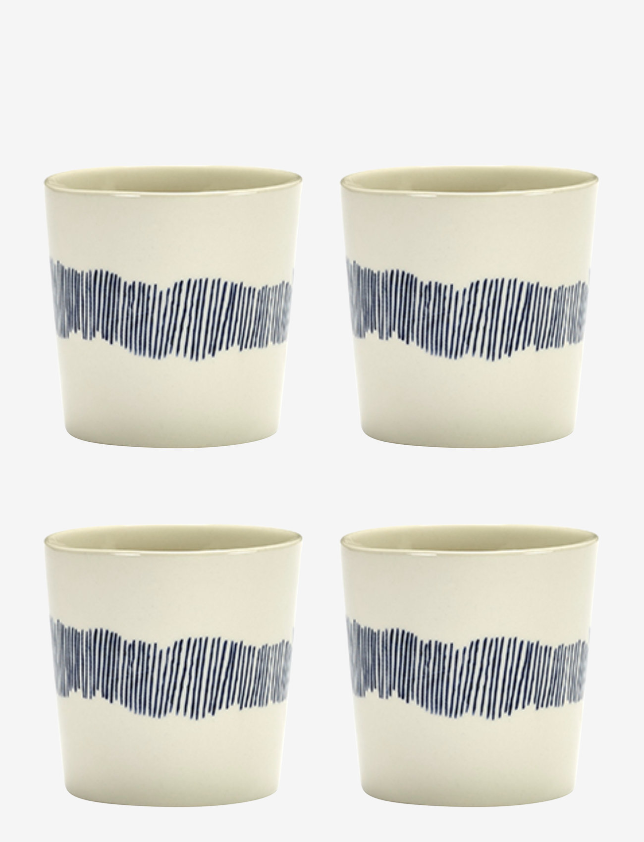 Serax - COFFEE CUP 25CL WHITE-STRIPES BLUE FEAST BY OTTOLENGHI SET/4 - køb efter pris - white - 0