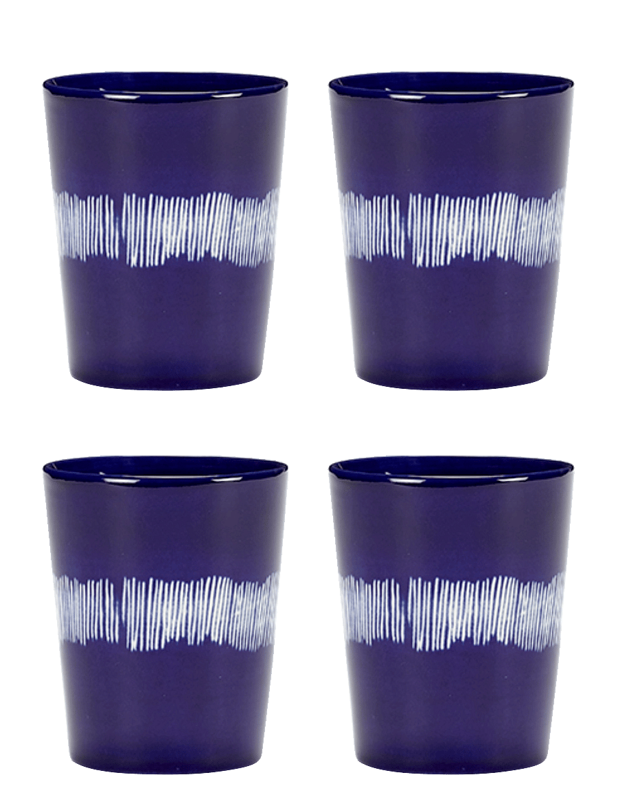 Serax - TEA CUP 33CL DARK BLUE-WHITE FEAST BY OTTOLENGHI SET/4 - teetassen - blue - 0