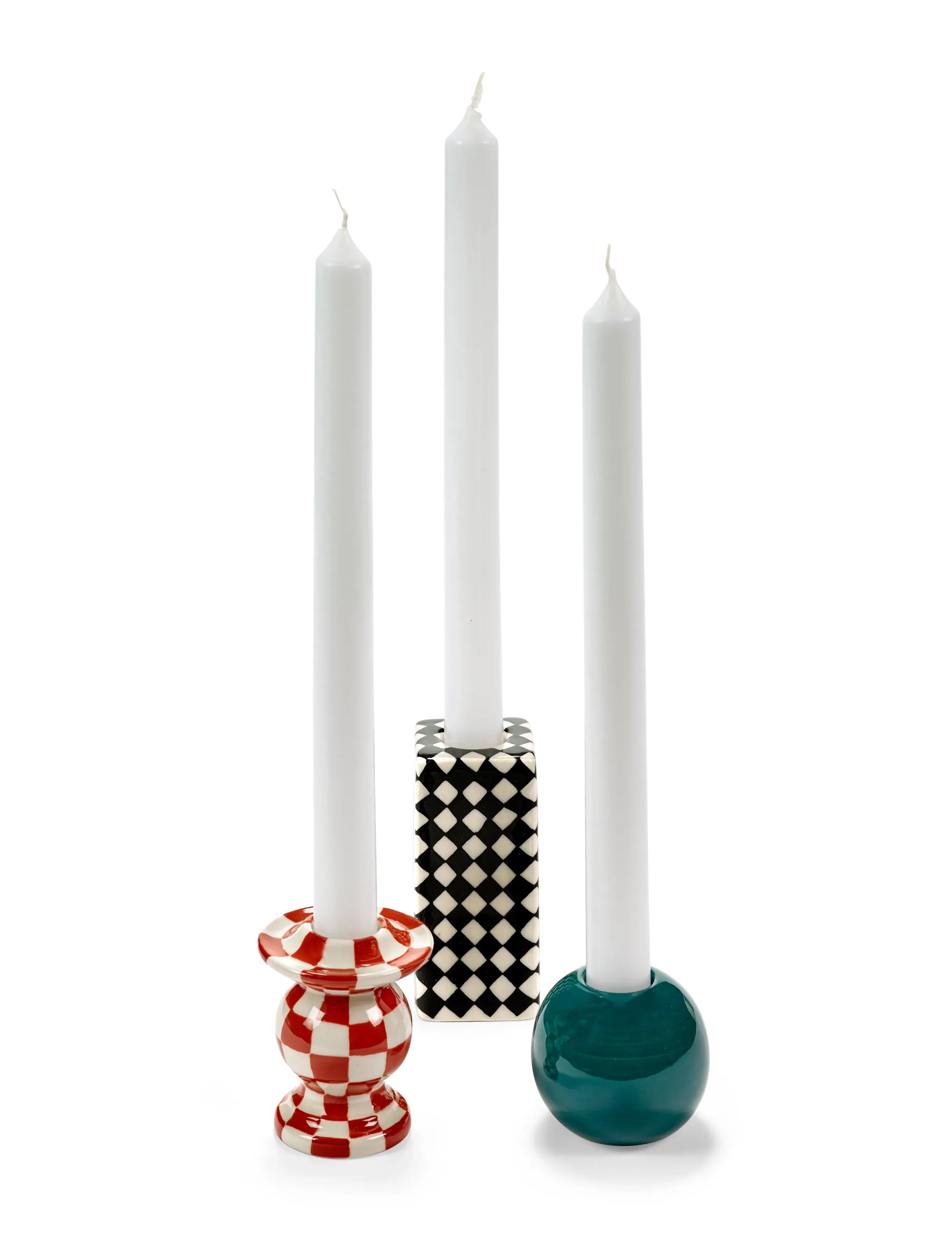 Serax Candle Holder N°1 Black White Set/4, 10 cm, Candlesticks & Lanterns, Schwarz - Candlesticks, Homeware