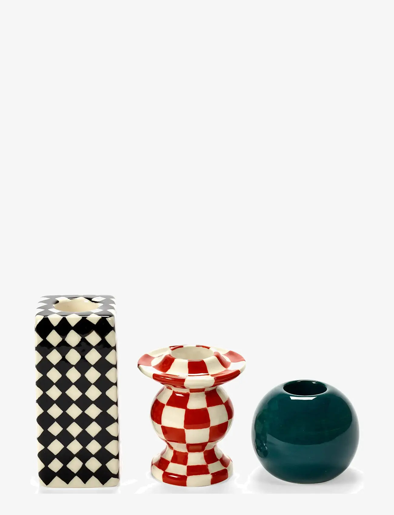 Serax - CANDLE HOLDER N°2 RED WHITE set/4 - lysestager - red - 1