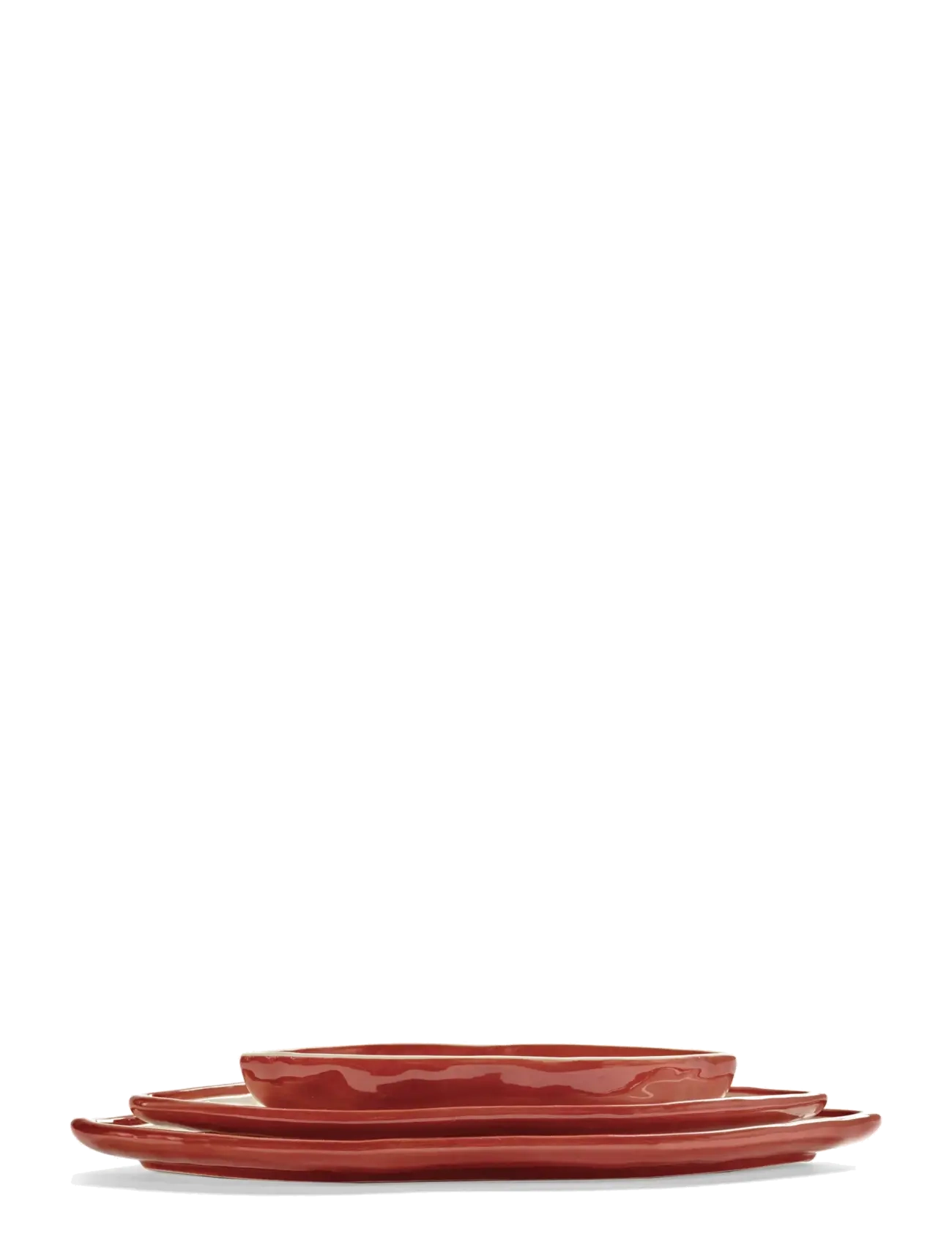 Serax - SERVING DISH M RED WHITE set/4 - serving platters - red - 1