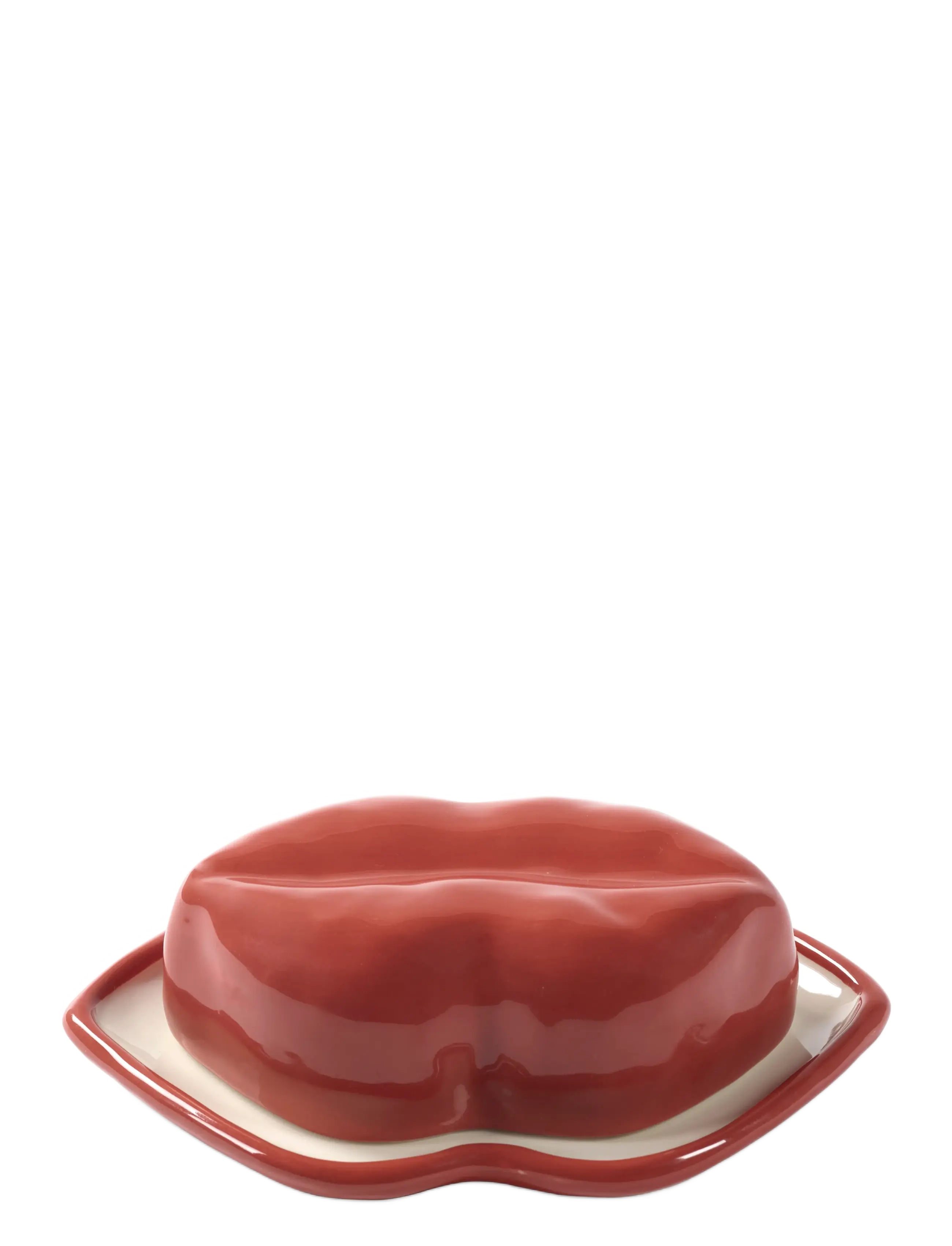Serax Dish With Lid Red White Lips, Bakke, Rød, Str: ONE SIZE