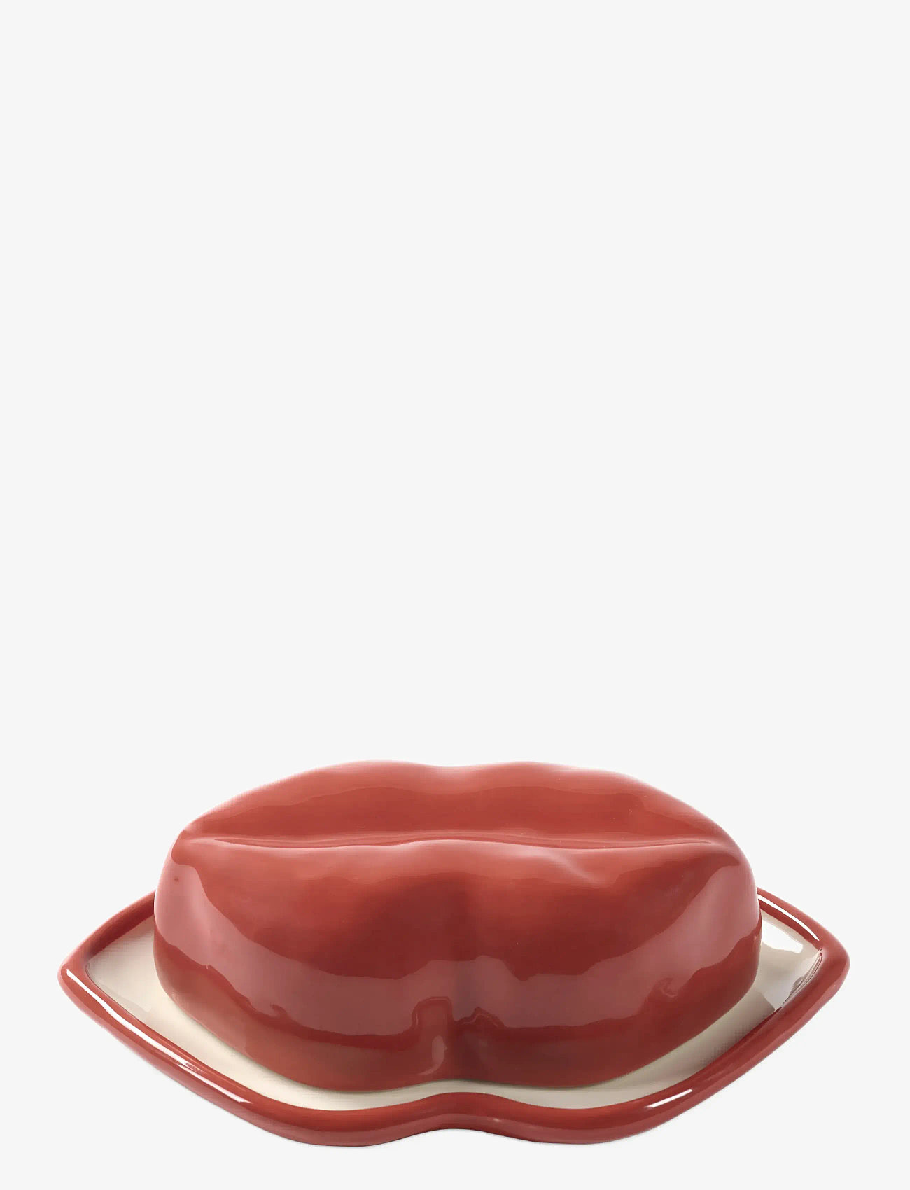 Serax - DISH WITH LID RED WHITE LIPS - brickor - red - 0