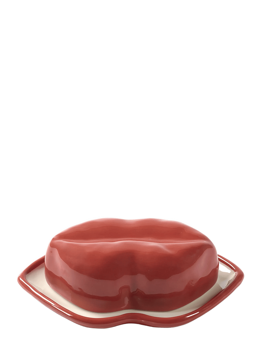 Serax - DISH WITH LID RED WHITE LIPS - plateaux - red - 0