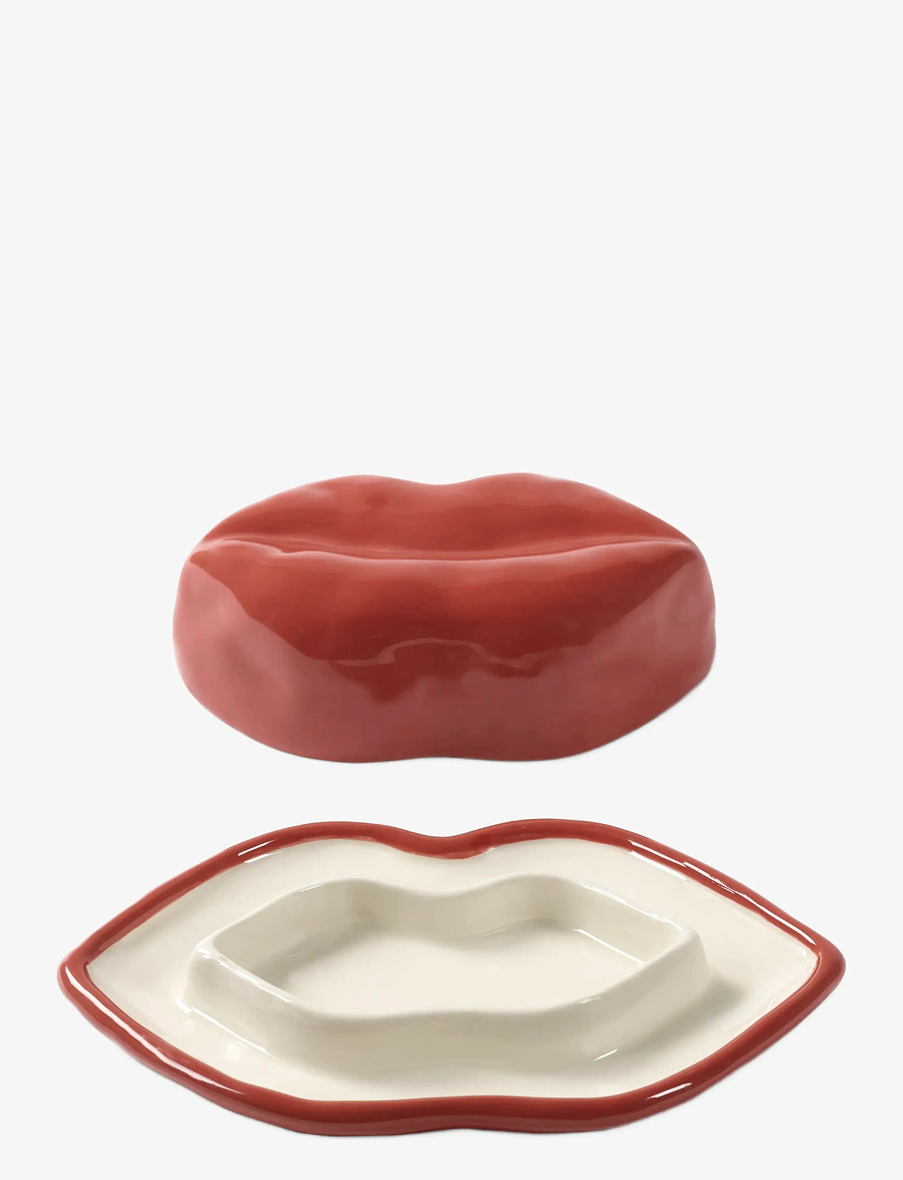 Serax - DISH WITH LID RED WHITE LIPS - brickor - red - 1