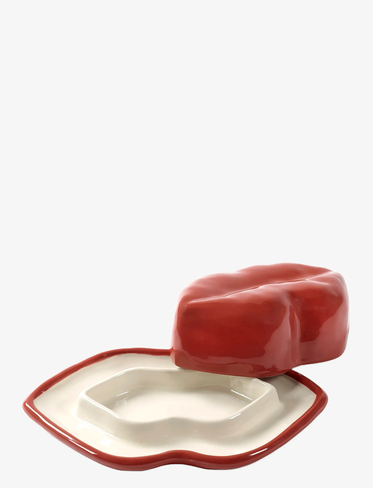Serax - DISH WITH LID RED WHITE LIPS - brickor - red - 2