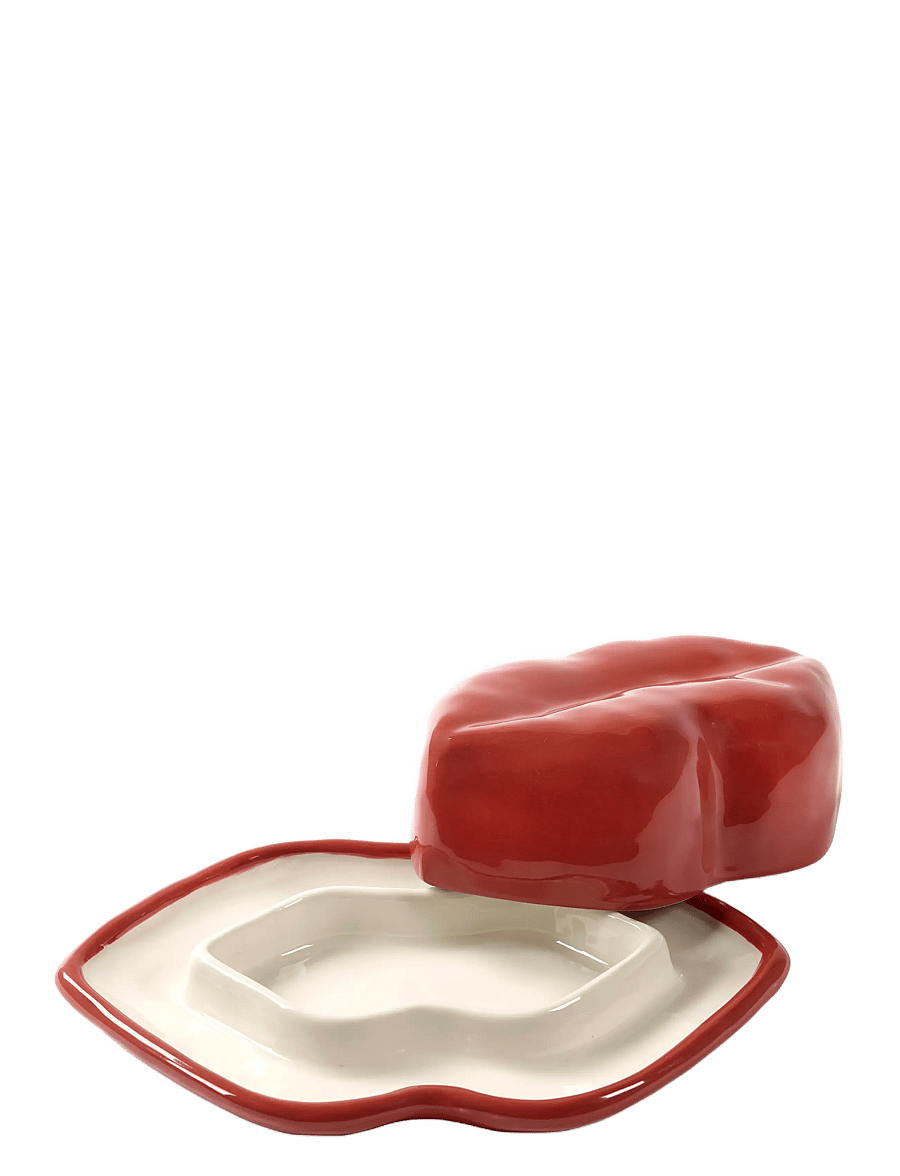 Serax - DISH WITH LID RED WHITE LIPS - plateaux - red - 2