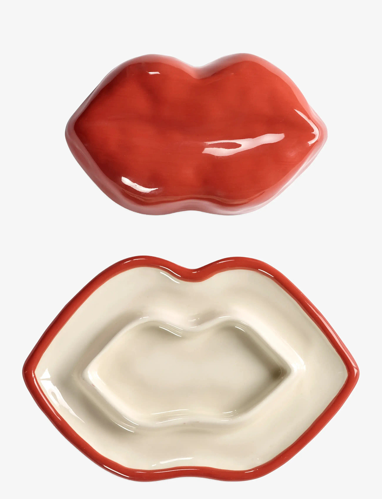 Serax - DISH WITH LID RED WHITE LIPS - brickor - red - 4