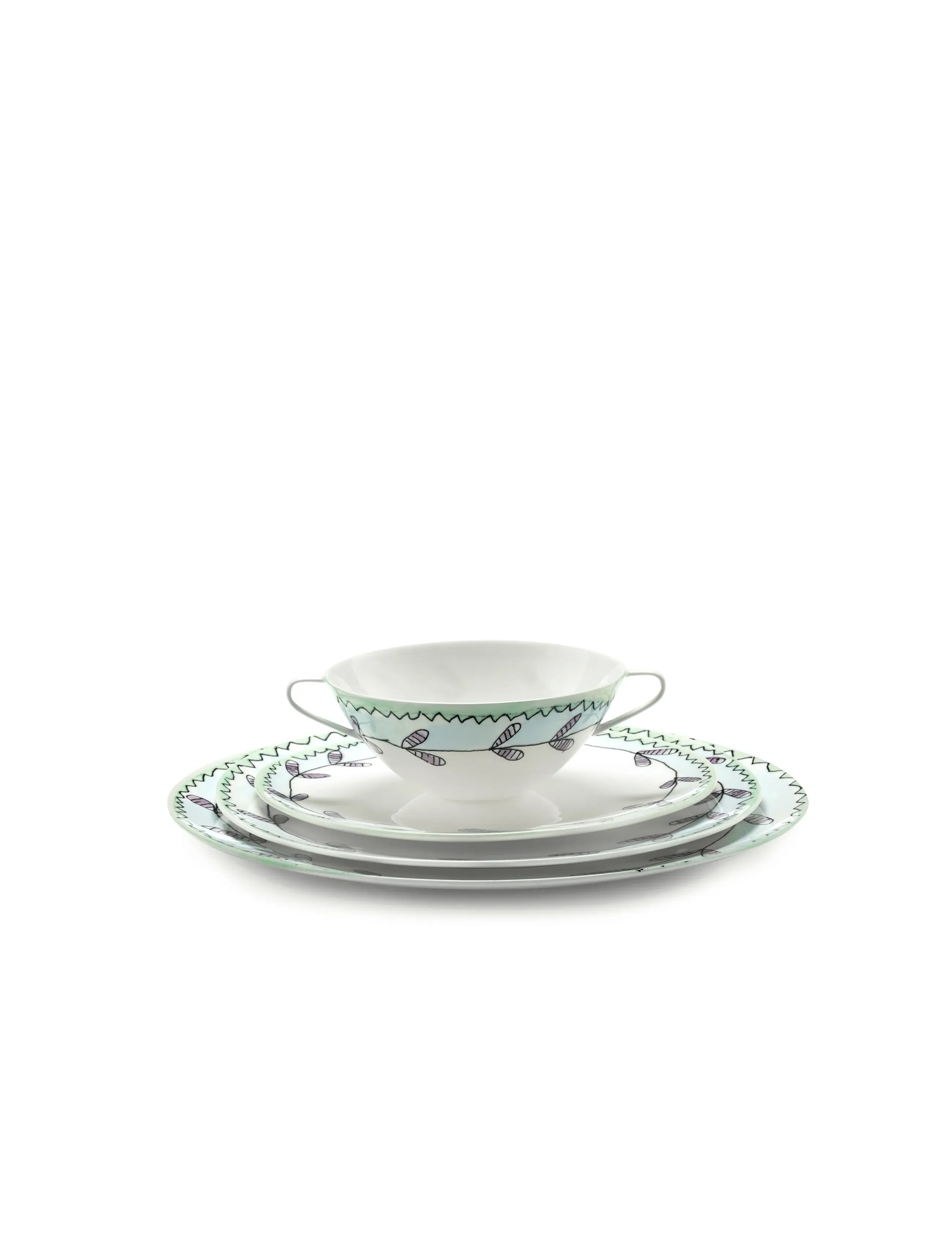 Serax Plate M Anemone Milk Mf Set/2, Ø 24 cm, Multi/patterned, Tallerkener > Middagstallerkener, Unisex