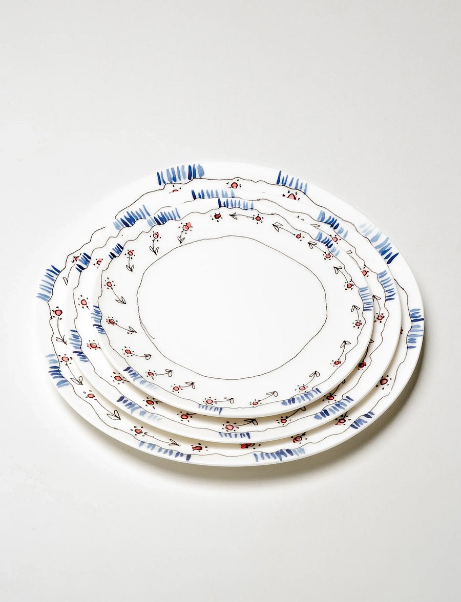 Serax - PLATE M ANEMONE MILK MF set/2 - speiseteller - red blue - 0