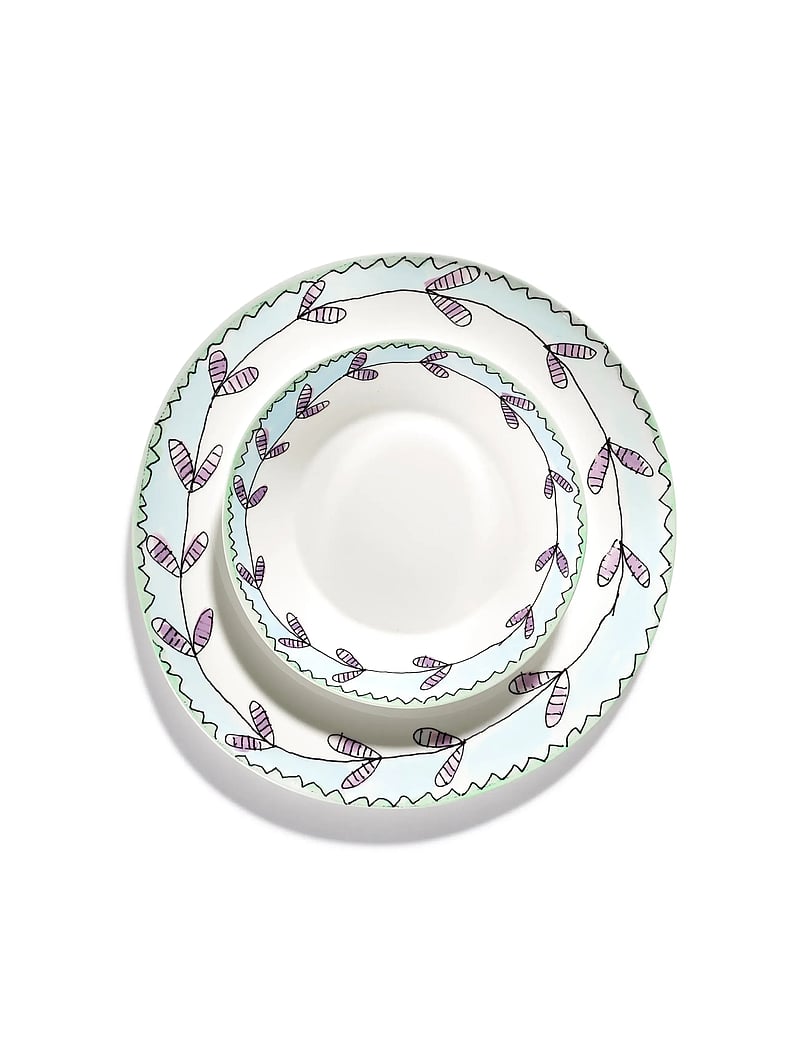 Serax - PLATE L BLOSSOM MILK MF set/2 - praetaldrikud - red blue - 3