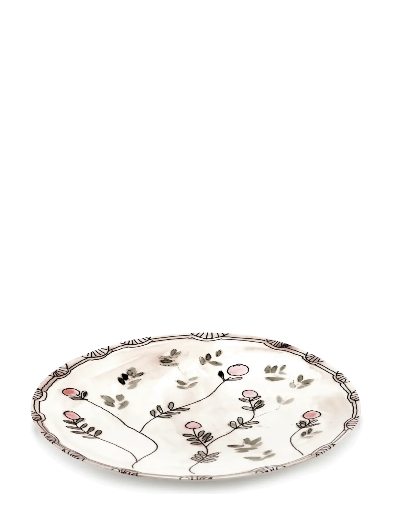 Serax Marni Midnight Flowers Serving Plate L D35Cm Anemone Milk, Serveringsfad, Creme, Str: Ø 35 CM