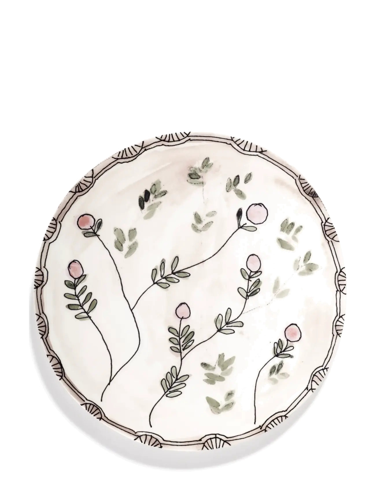 Serax - Serax Marni Midnight Flowers Serving Plate L D35cm Anemone milk - serverings- & anretningsfade - pink green - 3