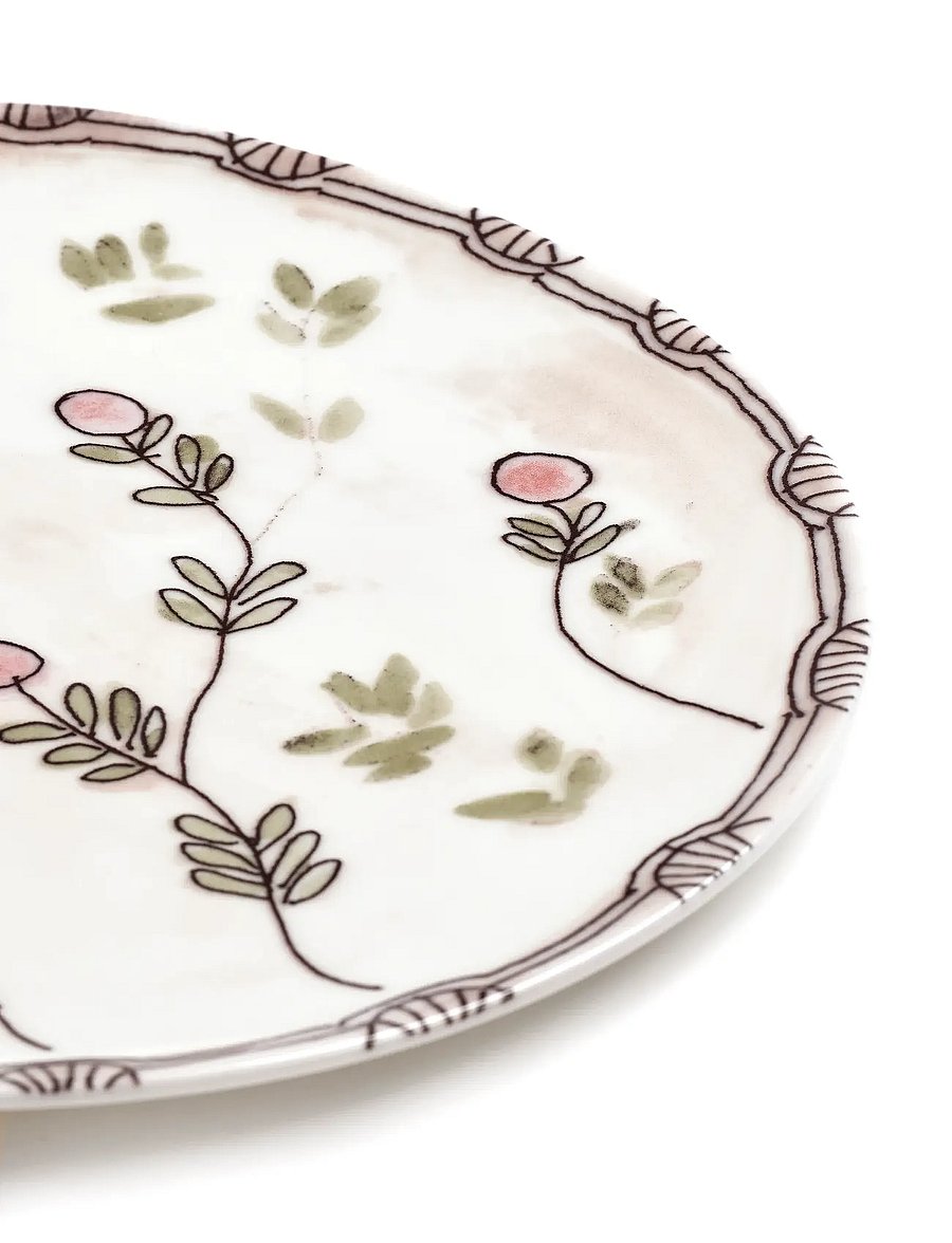 Serax - Serax Marni Midnight Flowers Serving Plate L D35cm Anemone milk - vaagnad ja roogade serveerimisalused - pink green - 5