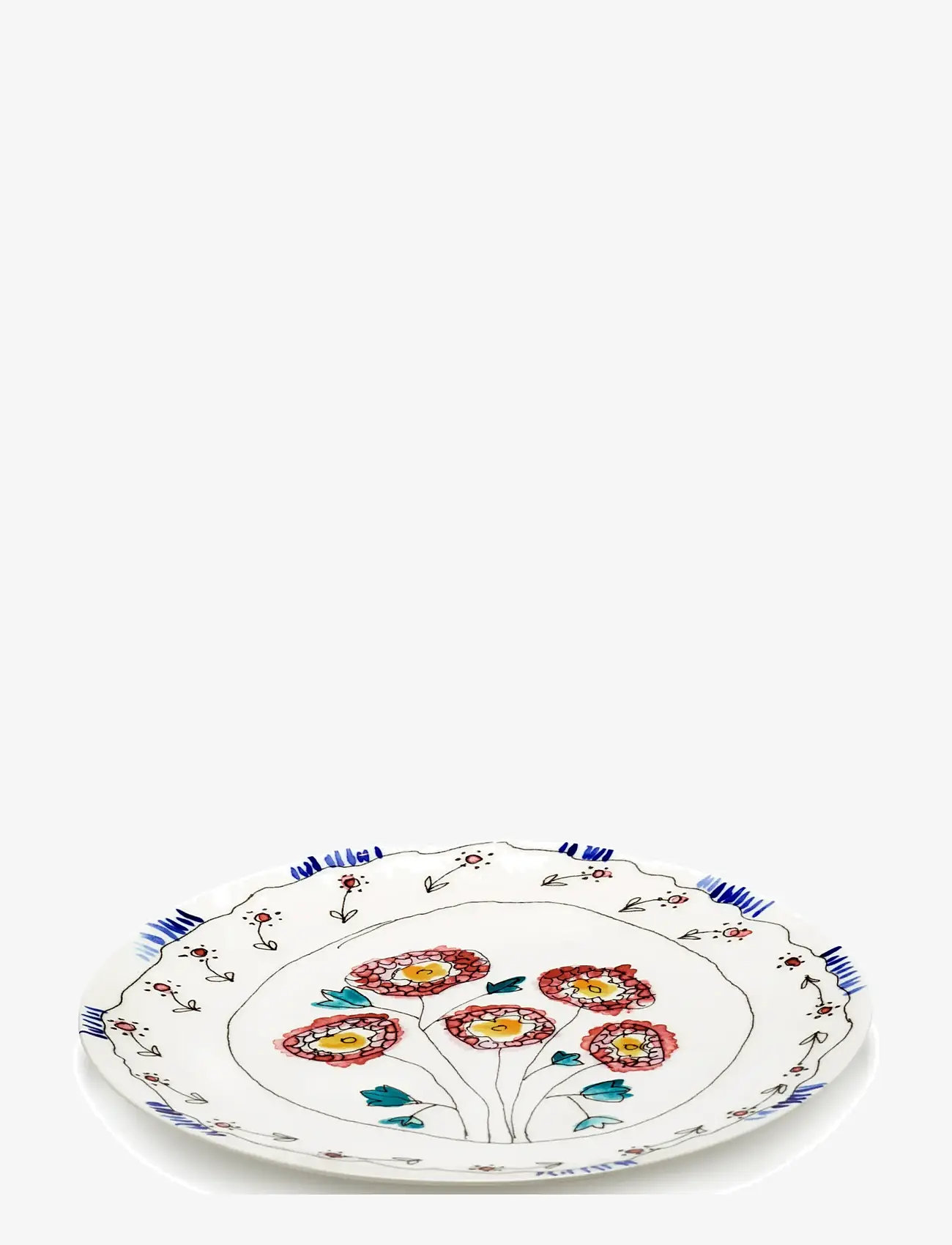 Serax - Serax Marni Midnight Flowers Serving Plate L D35cm Mirtillo nude - plats de service & plateaux - red blue - 0