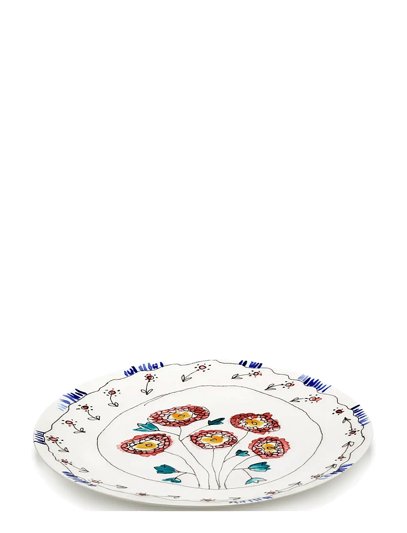 Serax - Serax Marni Midnight Flowers Serving Plate L D35cm Mirtillo nude - vaagnad ja roogade serveerimisalused - red blue - 0