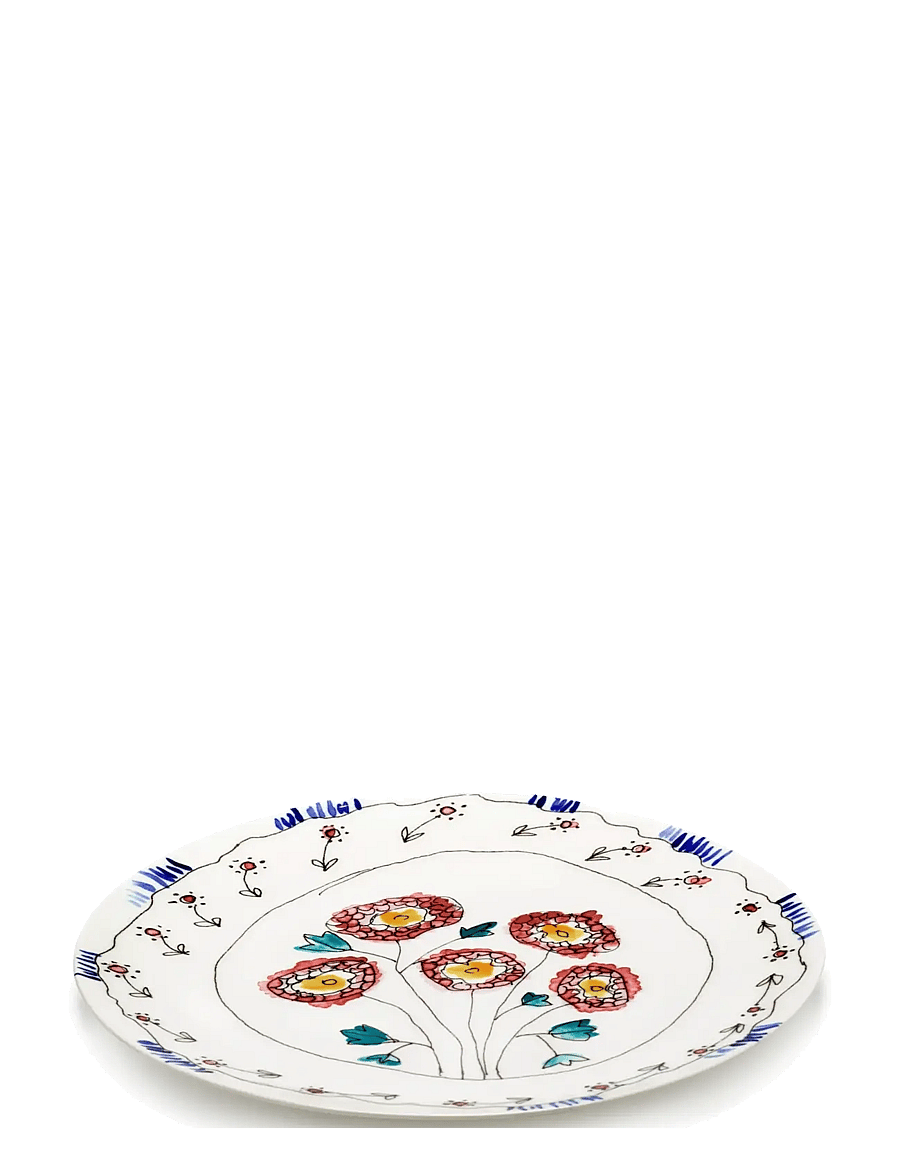 Serax - Serax Marni Midnight Flowers Serving Plate L D35cm Mirtillo nude - vaagnad ja roogade serveerimisalused - red blue - 0