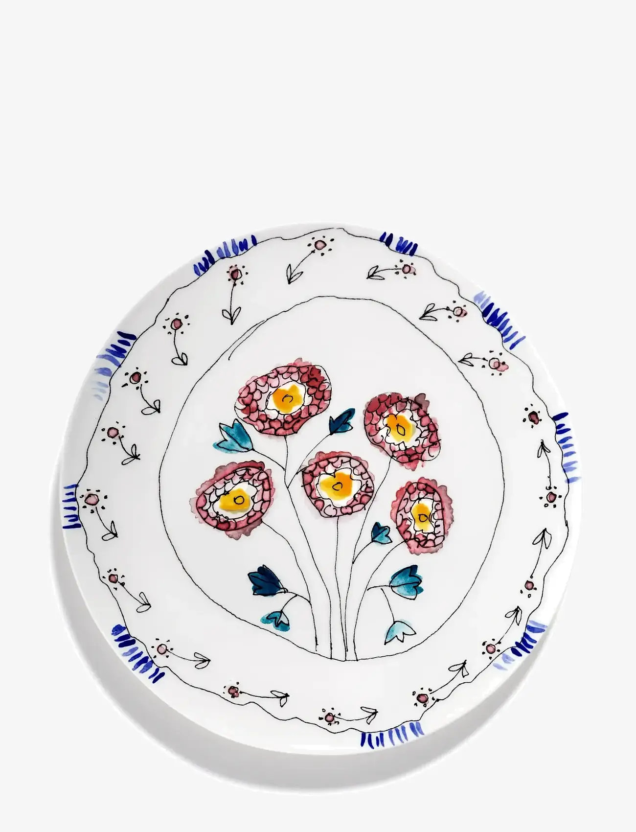 Serax - Serax Marni Midnight Flowers Serving Plate L D35cm Mirtillo nude - plats de service & plateaux - red blue - 1