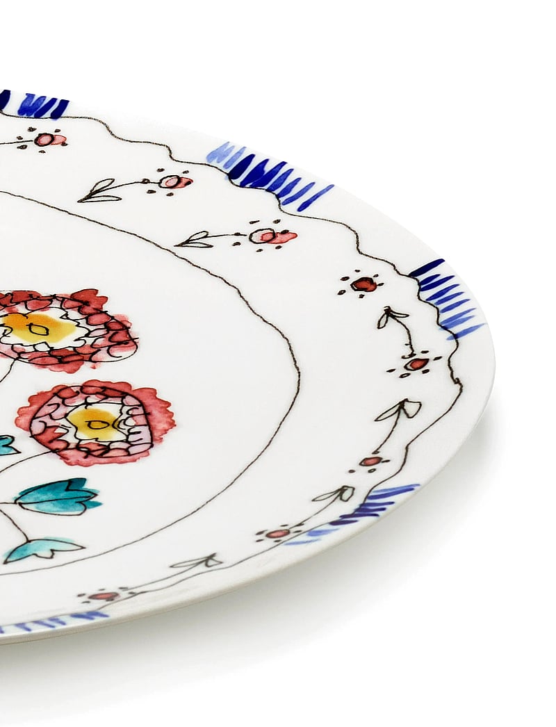 Serax - Serax Marni Midnight Flowers Serving Plate L D35cm Mirtillo nude - vaagnad ja roogade serveerimisalused - red blue - 3