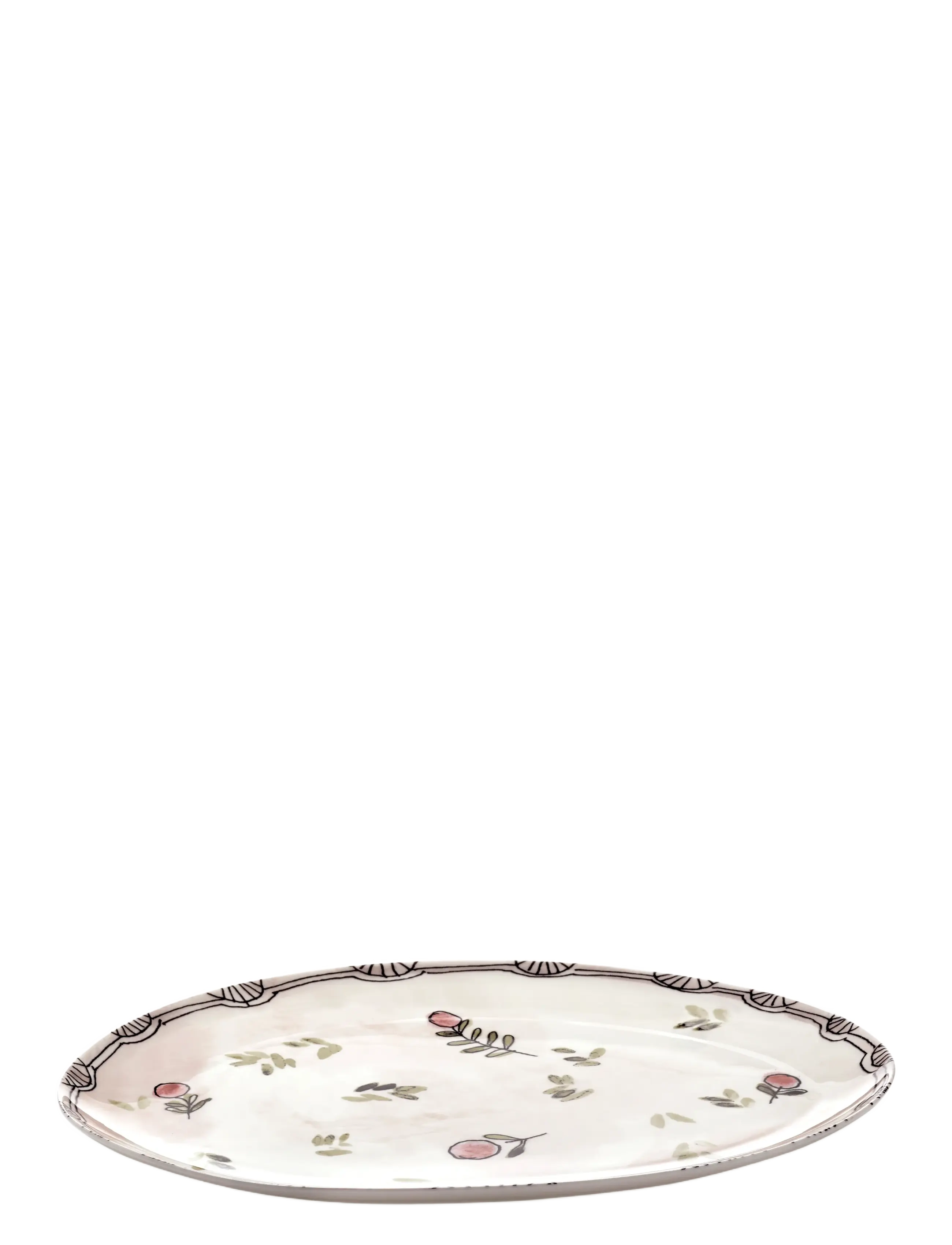 Serax Serax Marni Midnight Flowers Oval Plate °2 S Mirtillo Nude, 22 cm, Multi/patterned, Serveringsfade > Serveringsfade, Unisex