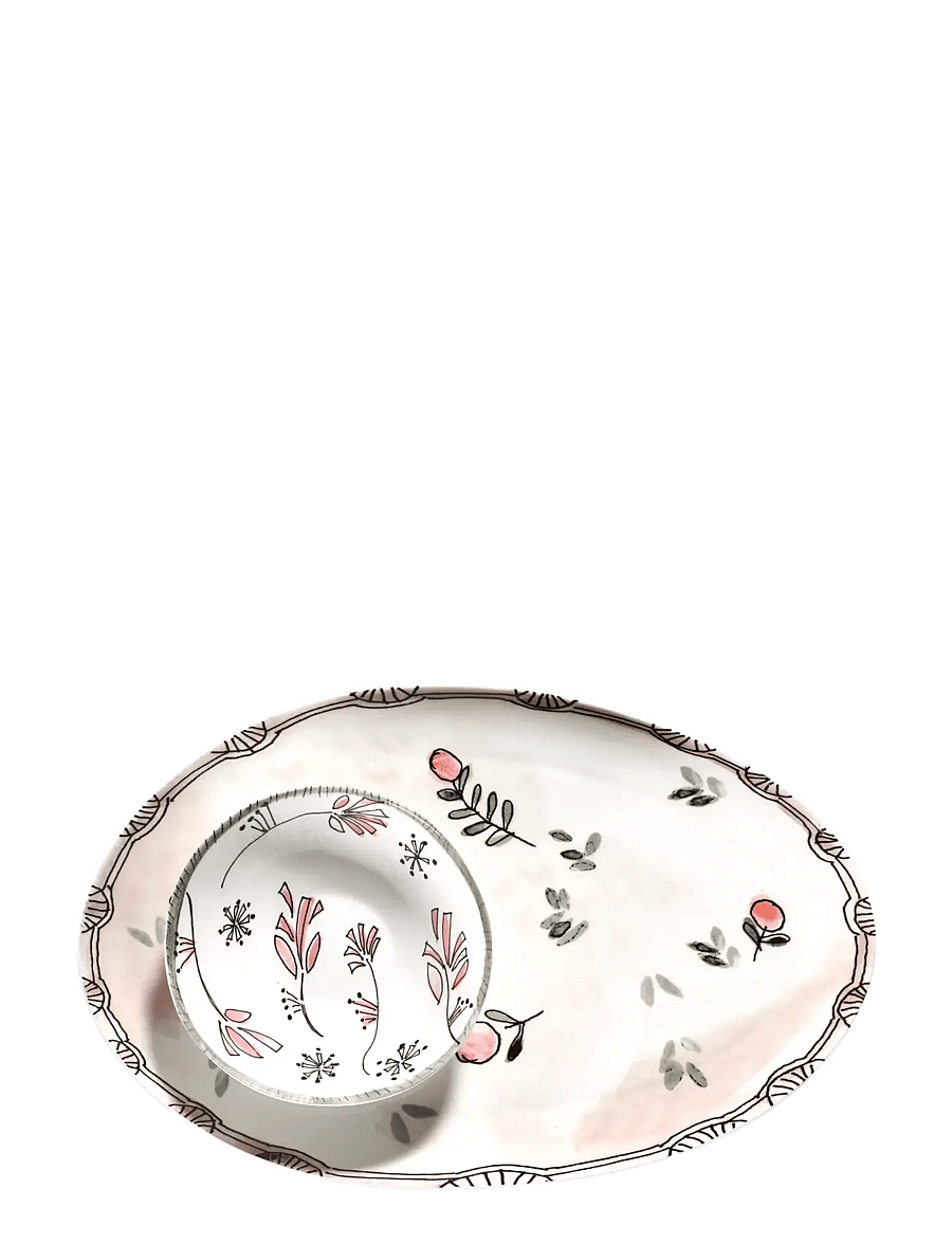 Serax - Serax Marni Midnight Flowers Oval Plate °2 S Mirtillo nude - vaagnad ja roogade serveerimisalused - pink green - 2
