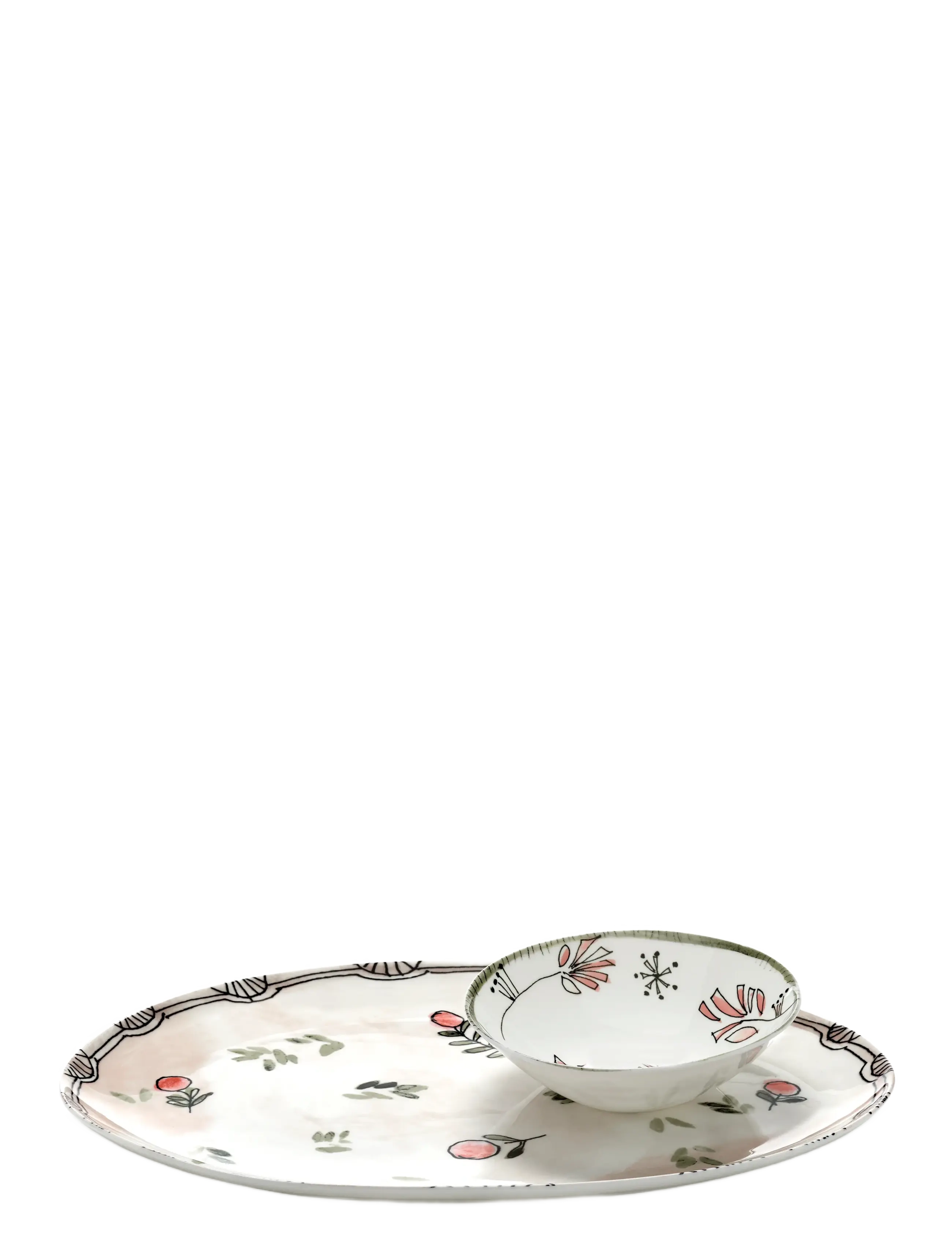 Serax - Serax Marni Midnight Flowers Oval Plate °2 S Mirtillo nude - servierplatten - pink green - 3
