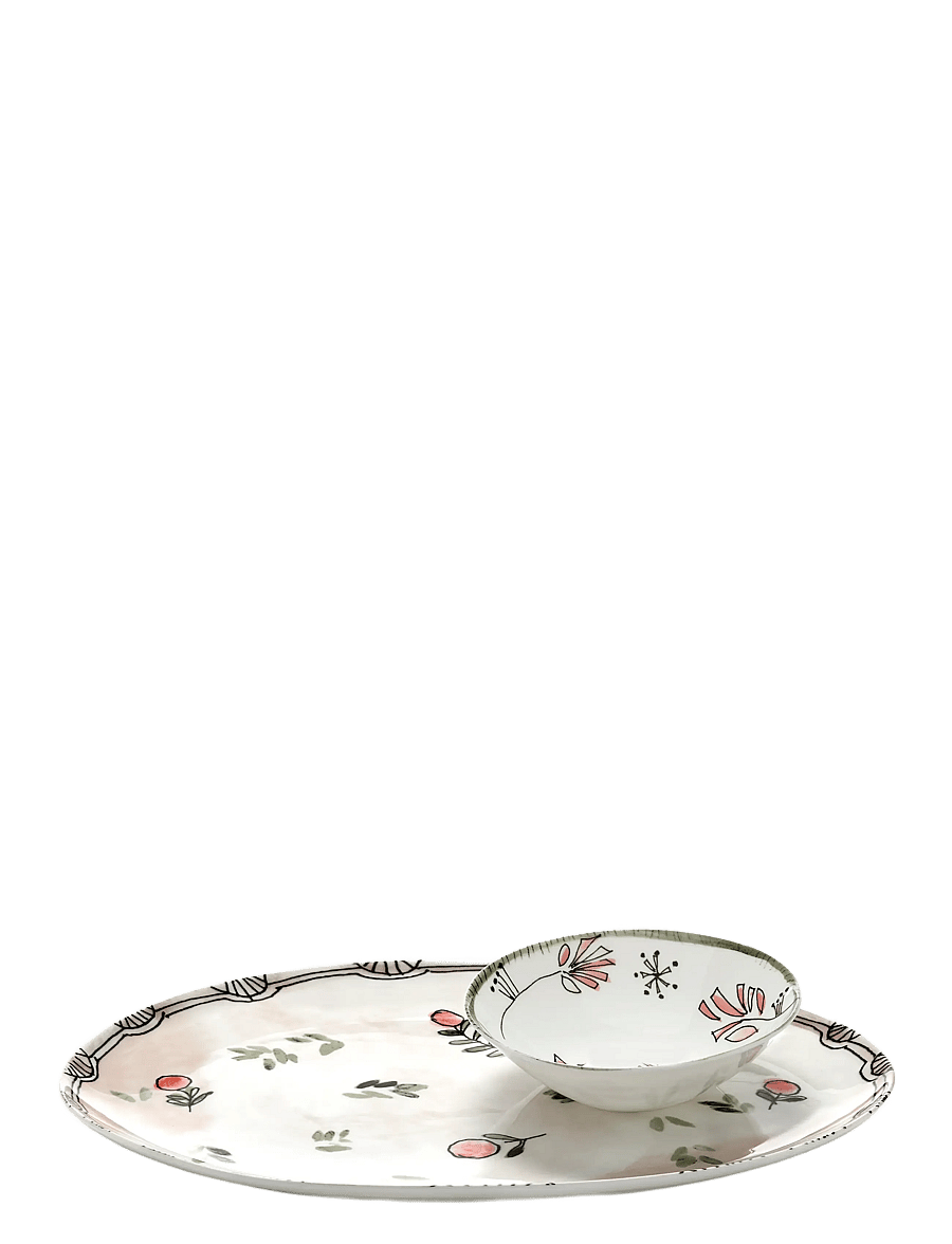 Serax - Serax Marni Midnight Flowers Oval Plate °2 S Mirtillo nude - vaagnad ja roogade serveerimisalused - pink green - 3