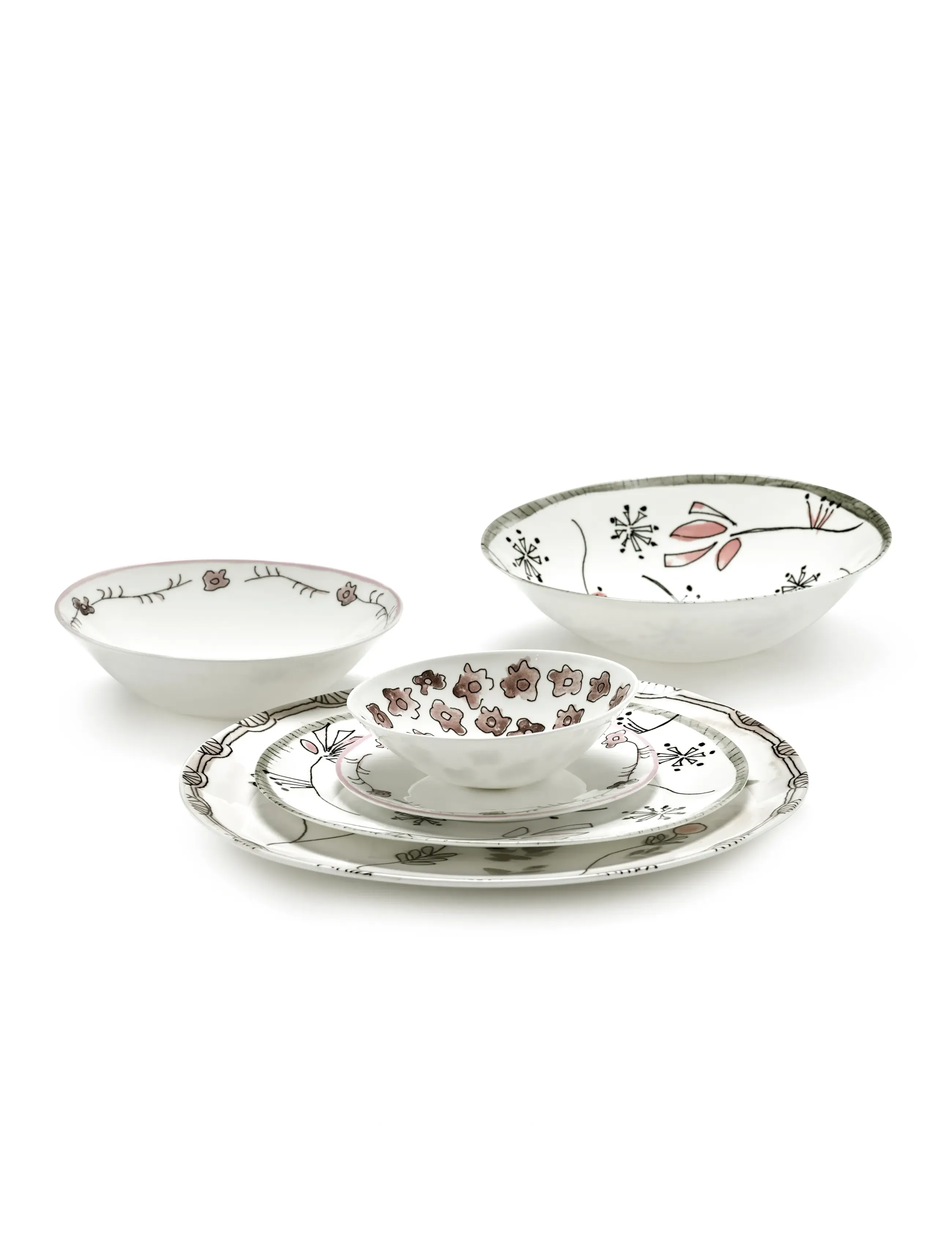 Serax Low Bowl S Dark Viola Mf Set/2, 25 CL, Bowls, Weiß - Breakfast Homeware