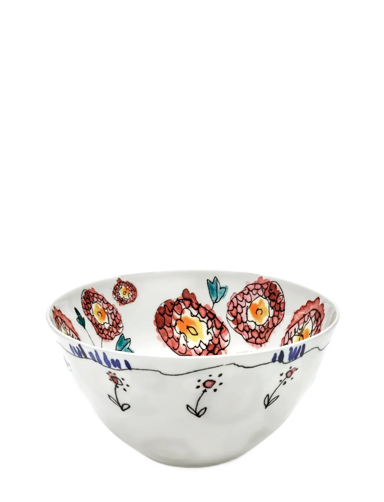 BOWL M ANEMONE MILK MF set/2 - RED BLUE