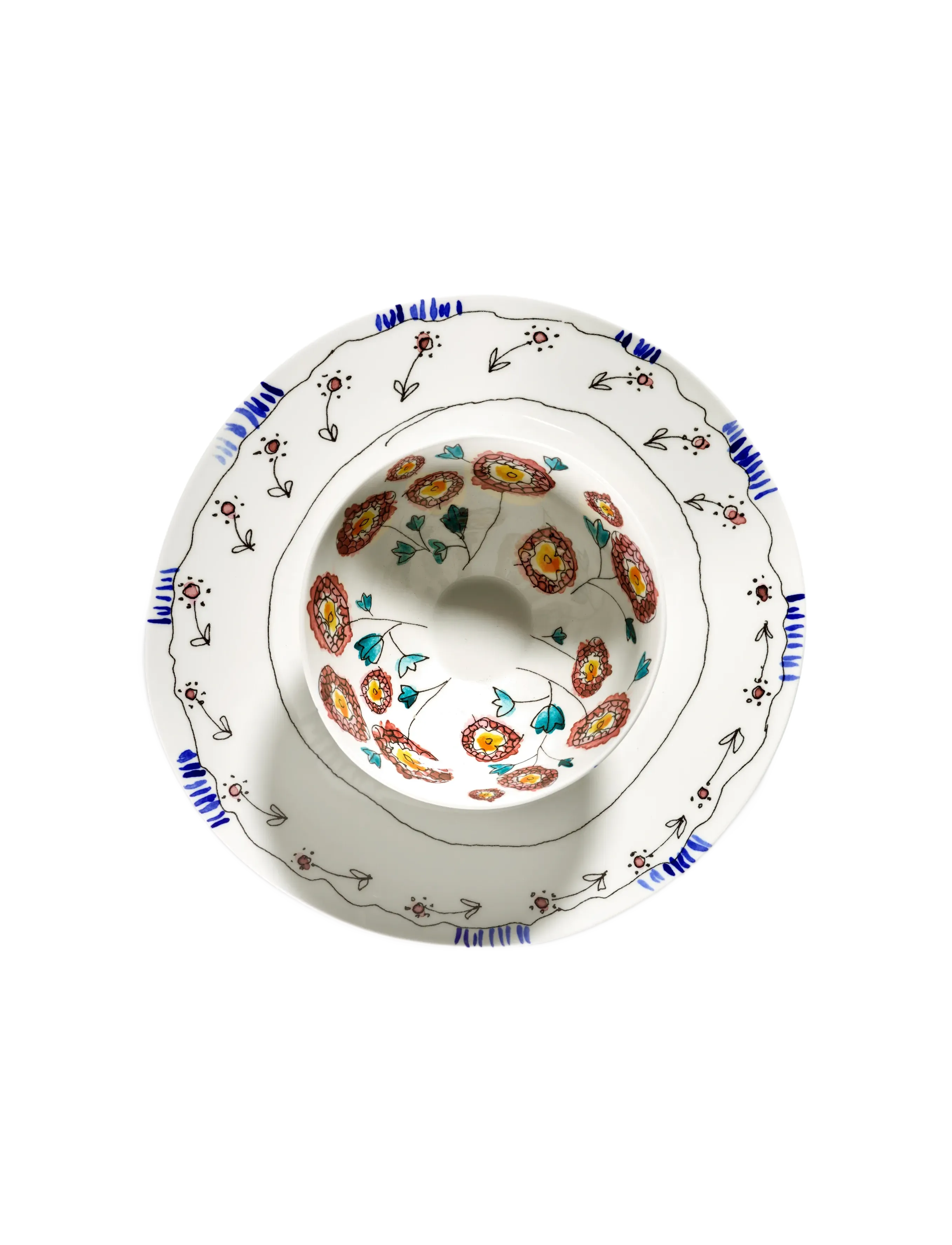 Serax Bowl M Anemone Milk Mf Set/2, Ø 15 cm, Multi/patterned, Skåle Og Serveringsfade > Serveringsskåle, Unisex