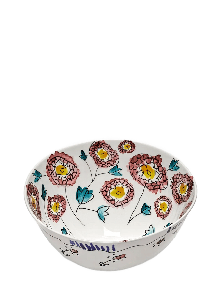 Serax - Serax Marni Midnight Flowers Serving Bowl M D22cm Anemone milk - serveerimisnõud - red blue - 2