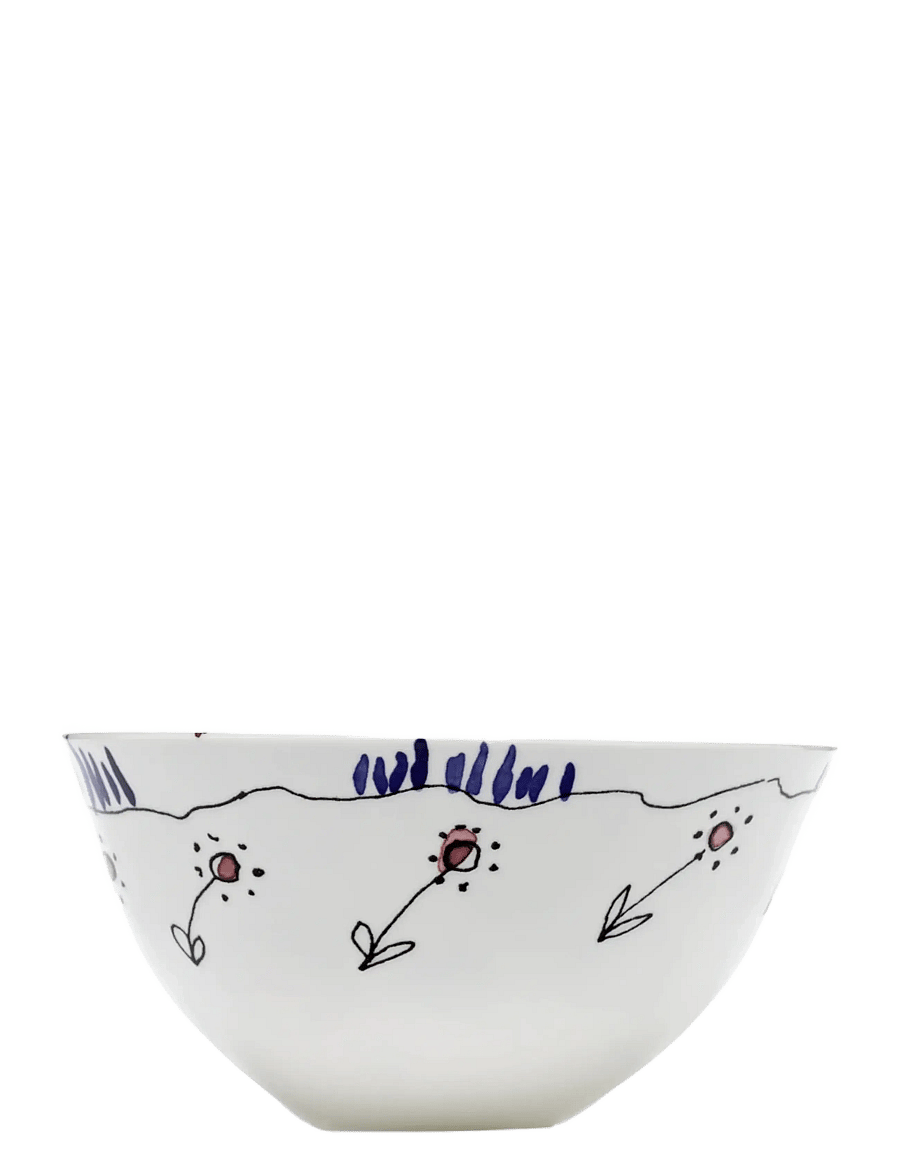 Serax - Serax Marni Midnight Flowers Serving Bowl M D22cm Anemone milk - serveerimisnõud - red blue - 3