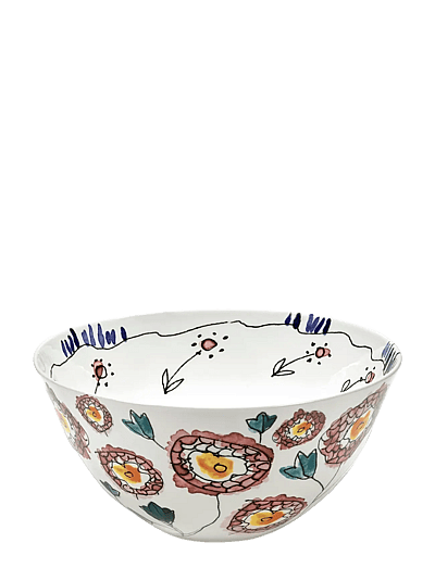 Serax Serax Marni Midnight Flowers Serving Bowl L D25cm Anemone milk - Schüsseln - RED BLUE / multi