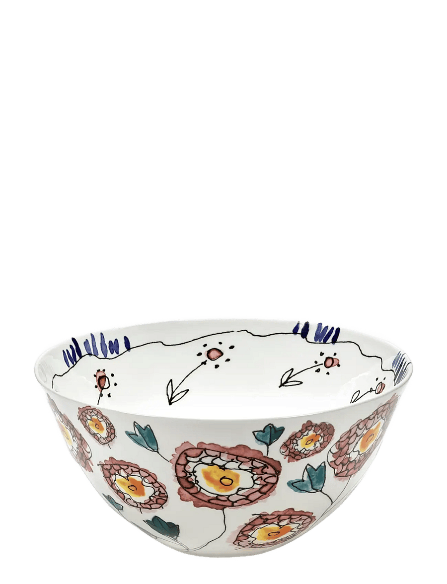 Serax - Serax Marni Midnight Flowers Serving Bowl L D25cm Anemone milk - serveerimisnõud - red blue - 1