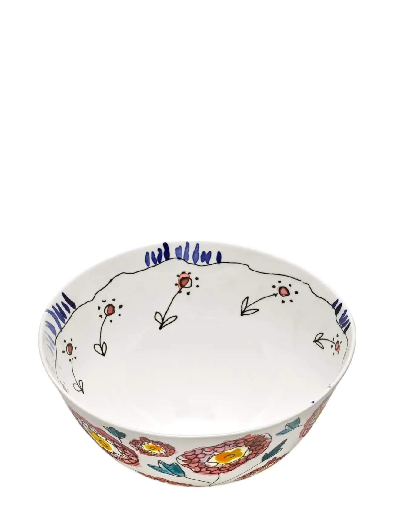Serax - Serax Marni Midnight Flowers Serving Bowl L D25cm Anemone milk - servierschalen - red blue - 2