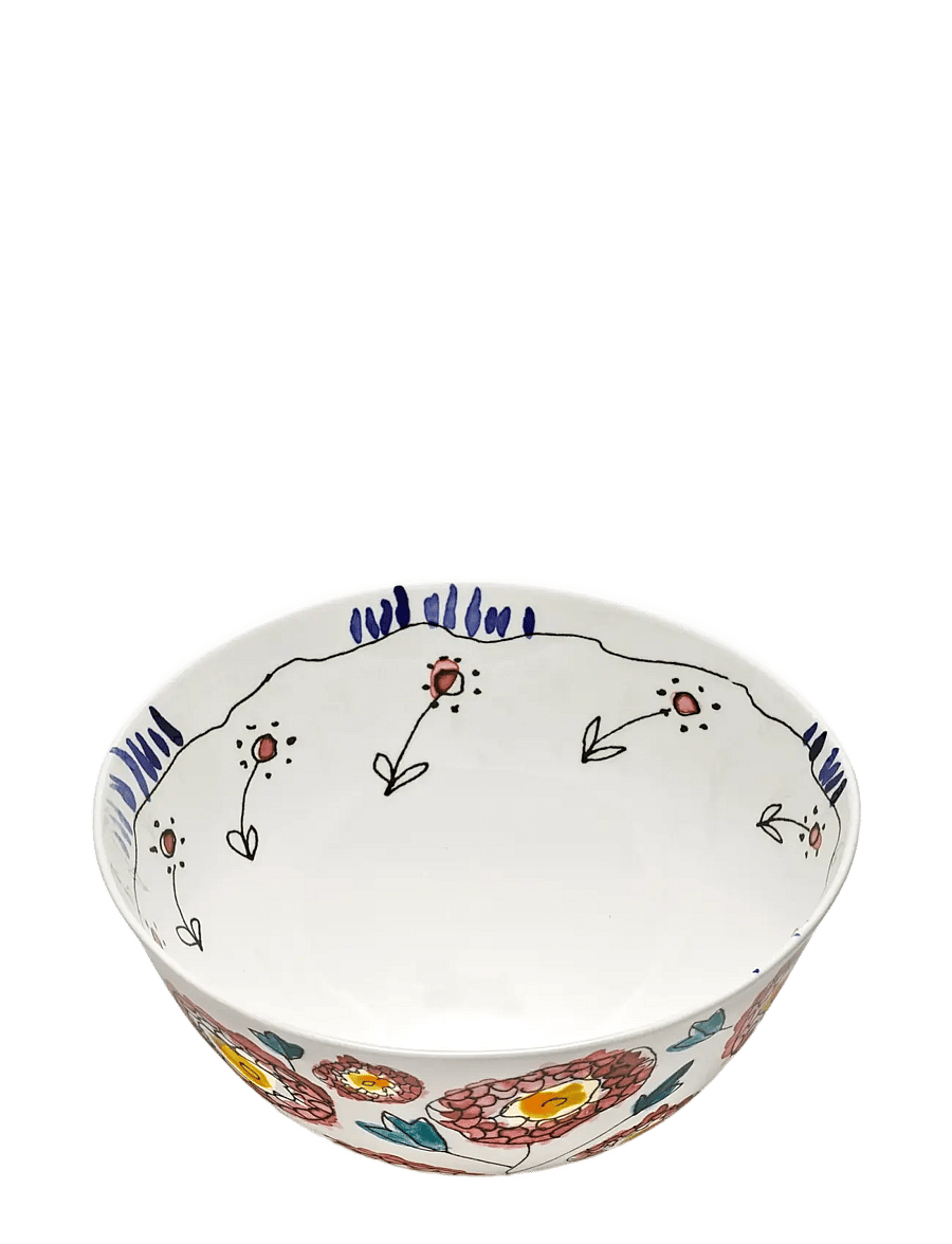 Serax - Serax Marni Midnight Flowers Serving Bowl L D25cm Anemone milk - serveerimisnõud - red blue - 2