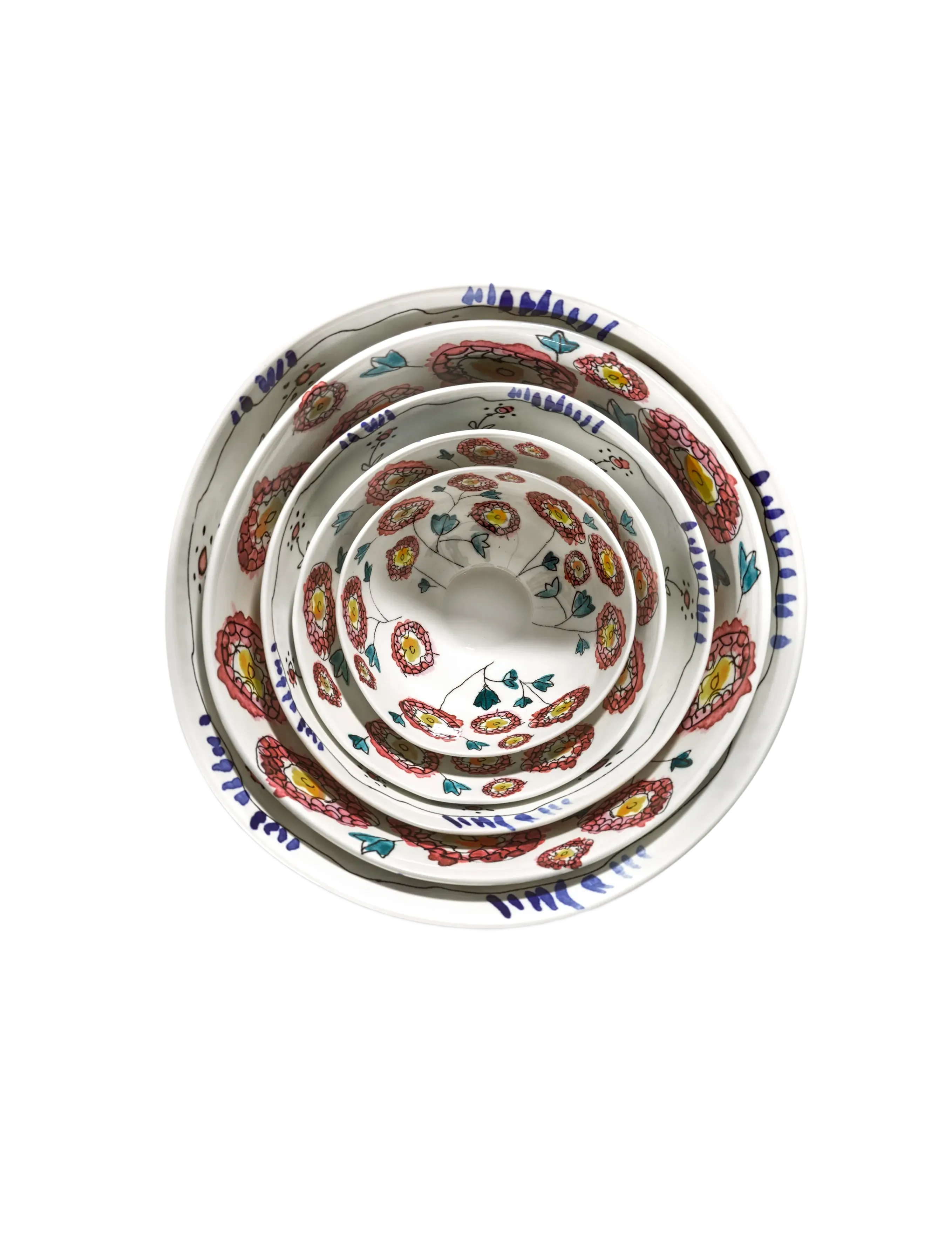 Serax Marni Midnight Flowers Serving Bowl L D25Cm Anemone Milk, 250 CL, Bowls & Dishes, Mehrfarbig/gemustert - Bowls, Homeware